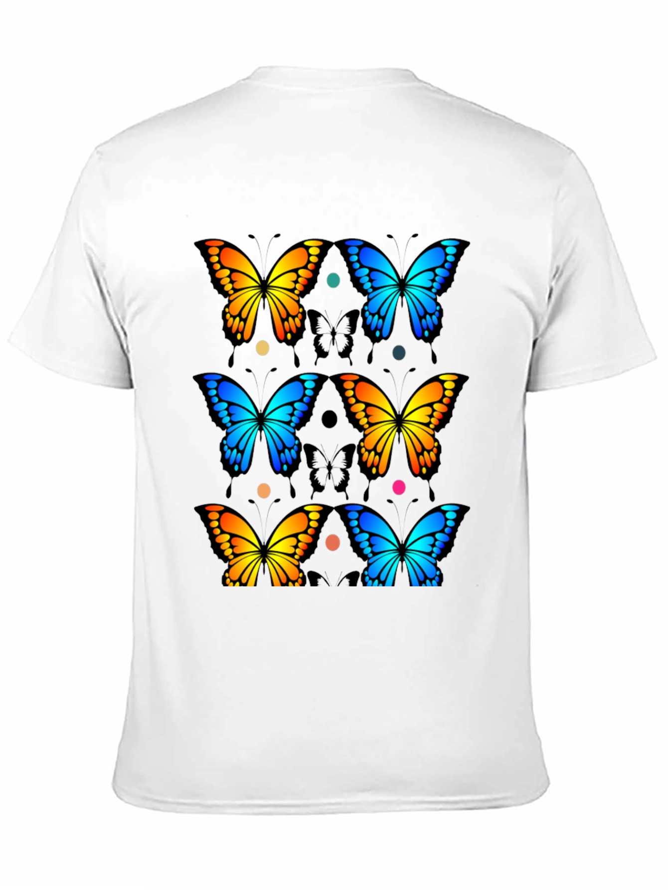 Butterfly Print Black T-Shirt