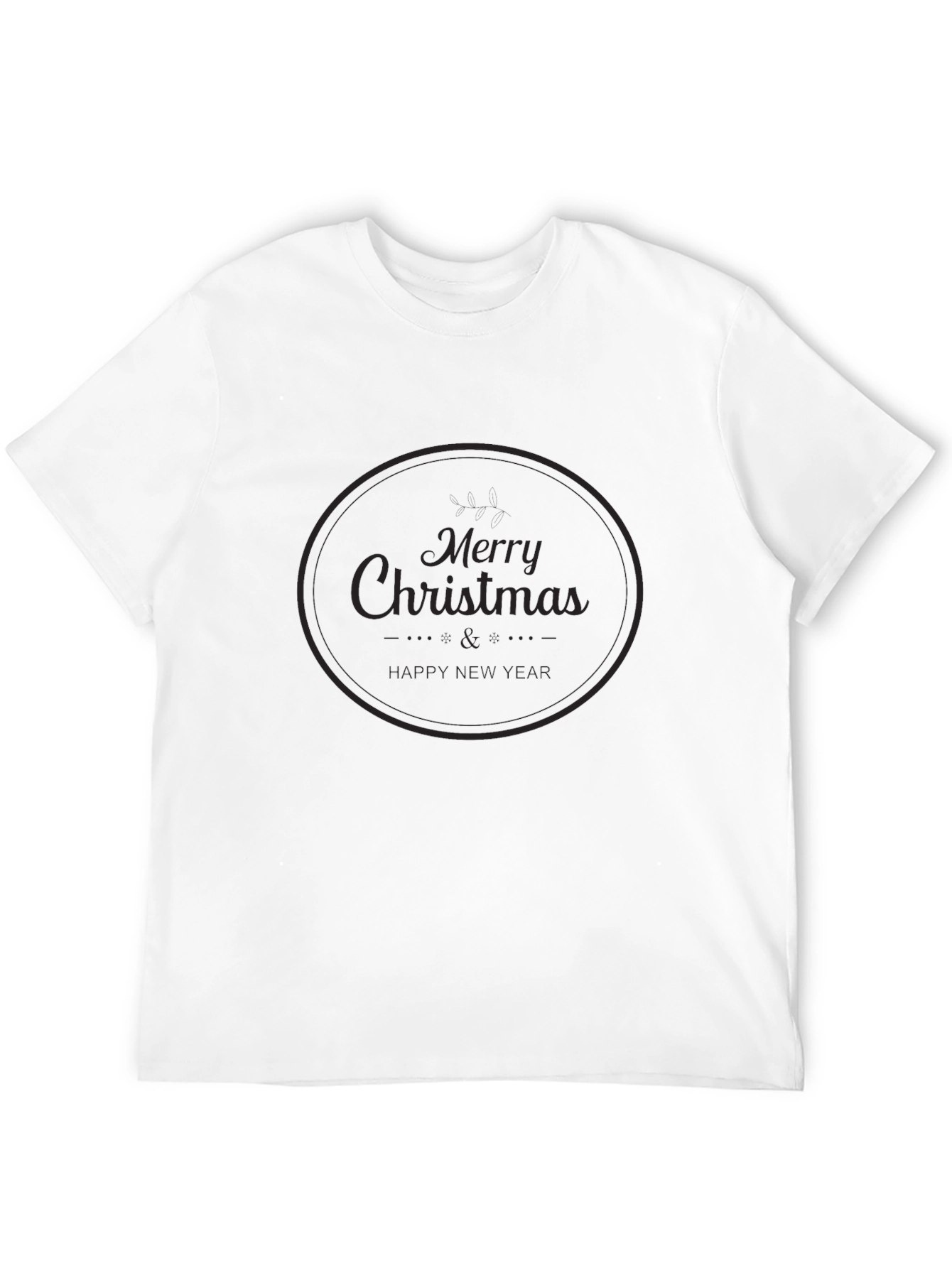 Festive Merry Christmas & Happy New Year Black T-Shirt