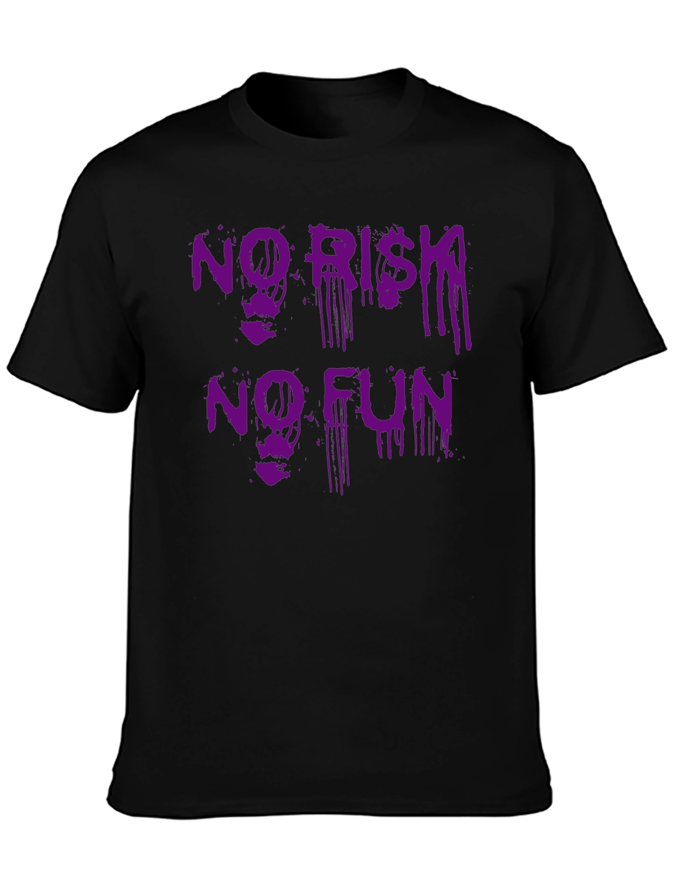 No Risk No Fun Black Graphic Tee