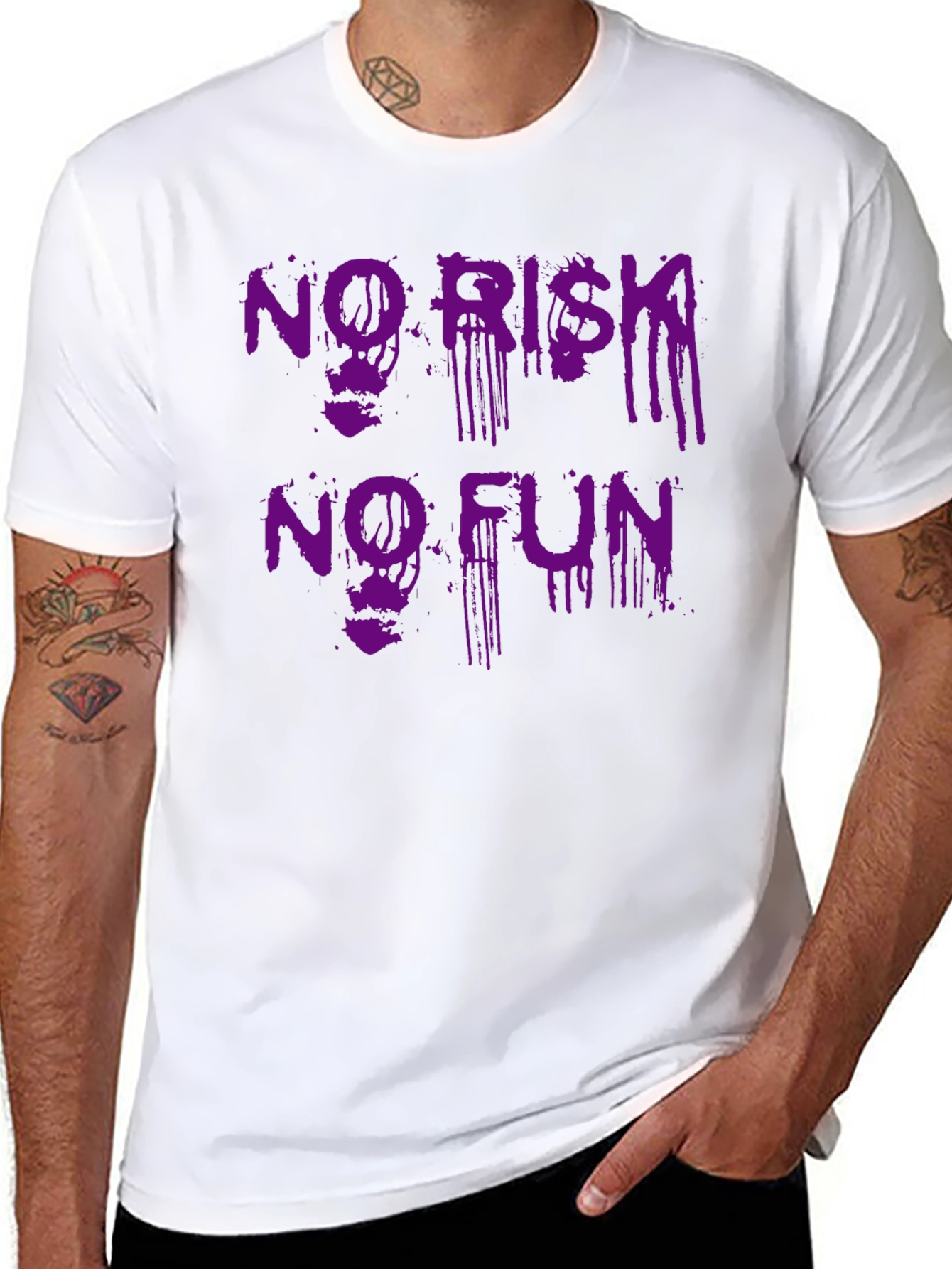No Risk No Fun Black Graphic Tee