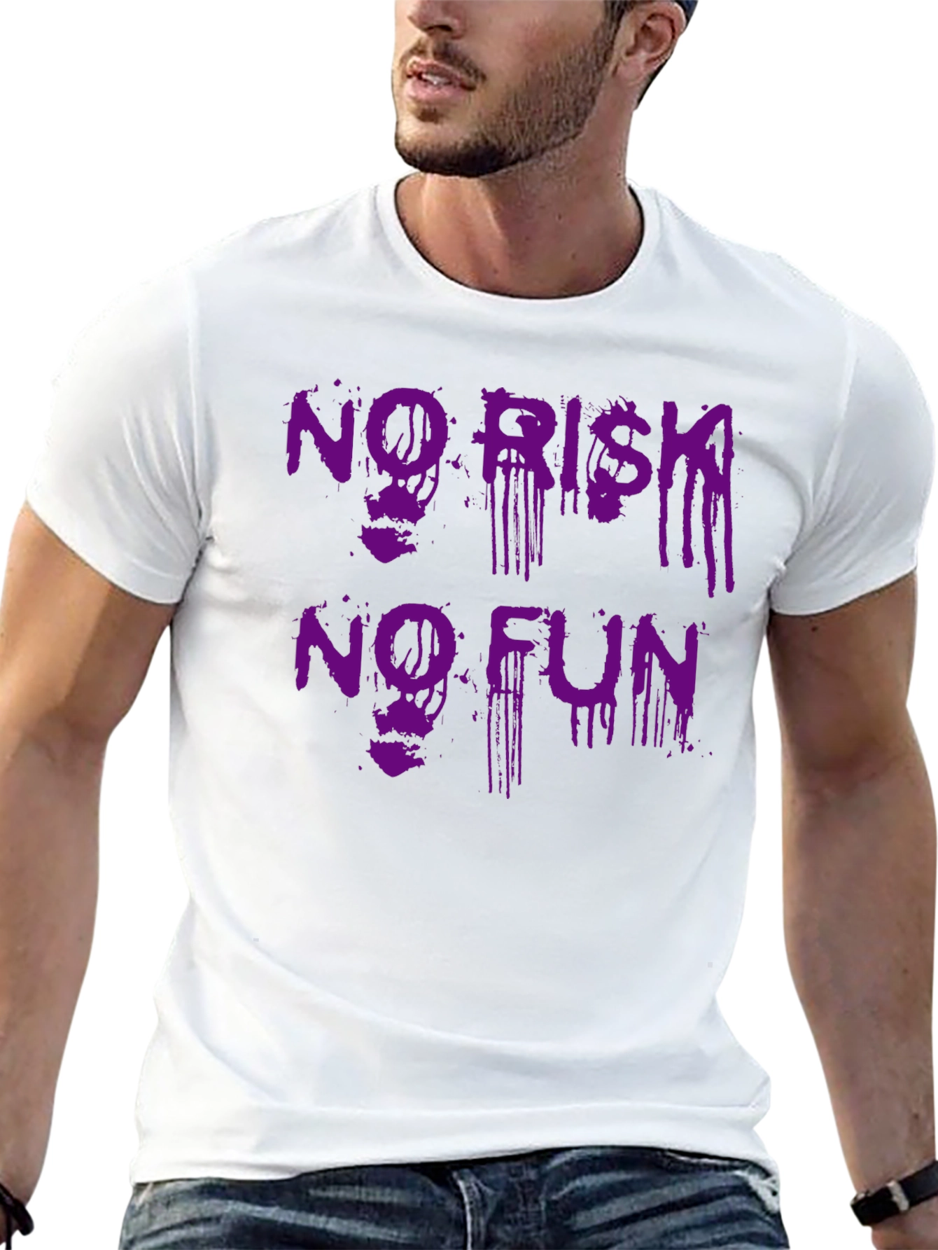 No Risk No Fun Black Graphic Tee