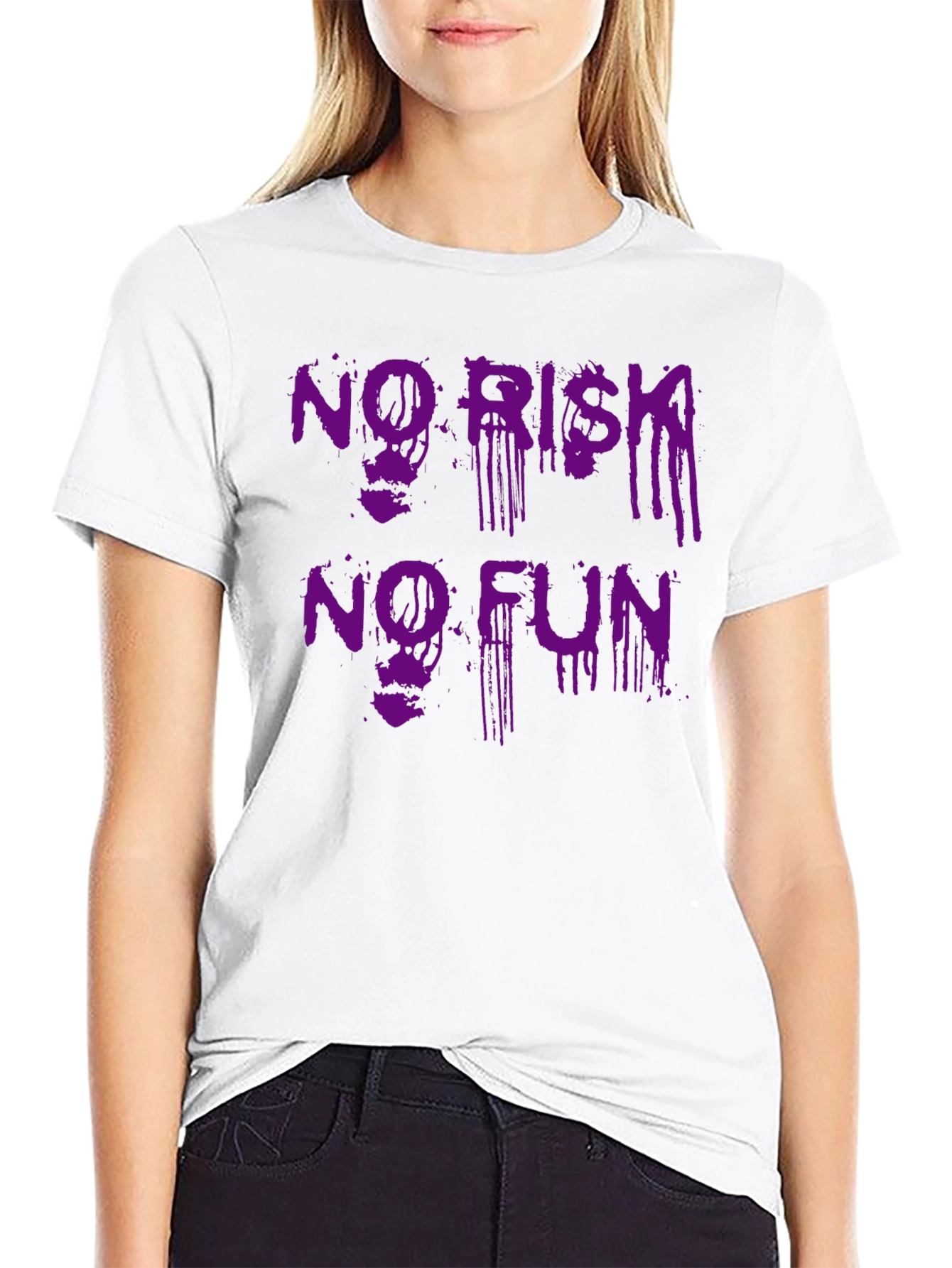 No Risk No Fun Black Graphic Tee
