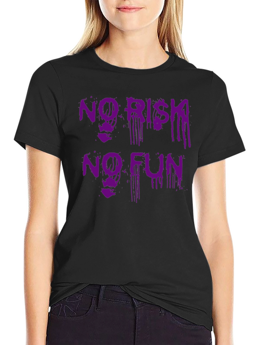 No Risk No Fun Black Graphic Tee
