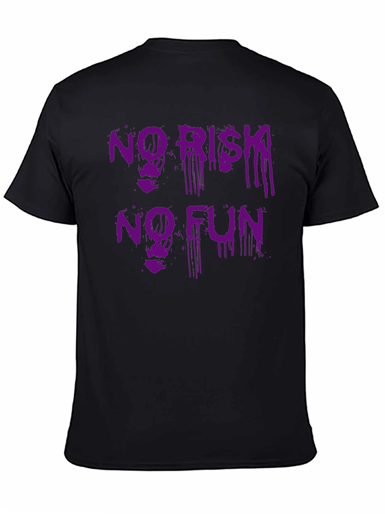 No Risk No Fun Black Graphic Tee