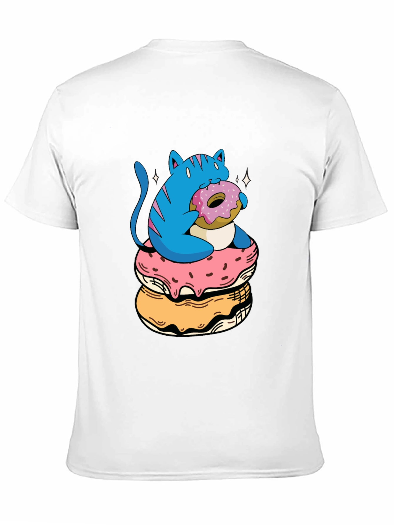Cat on Donuts Graphic Tee - Unique Style