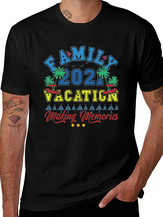 Family Vacation 2021 Black Graphic Tee