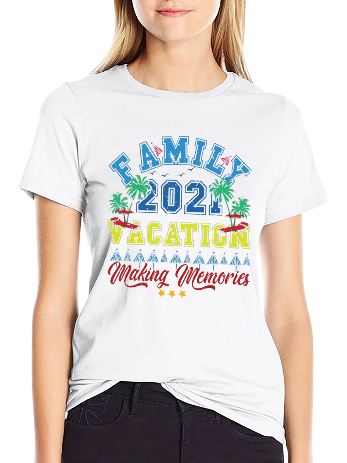 Family Vacation 2021 Black Graphic Tee