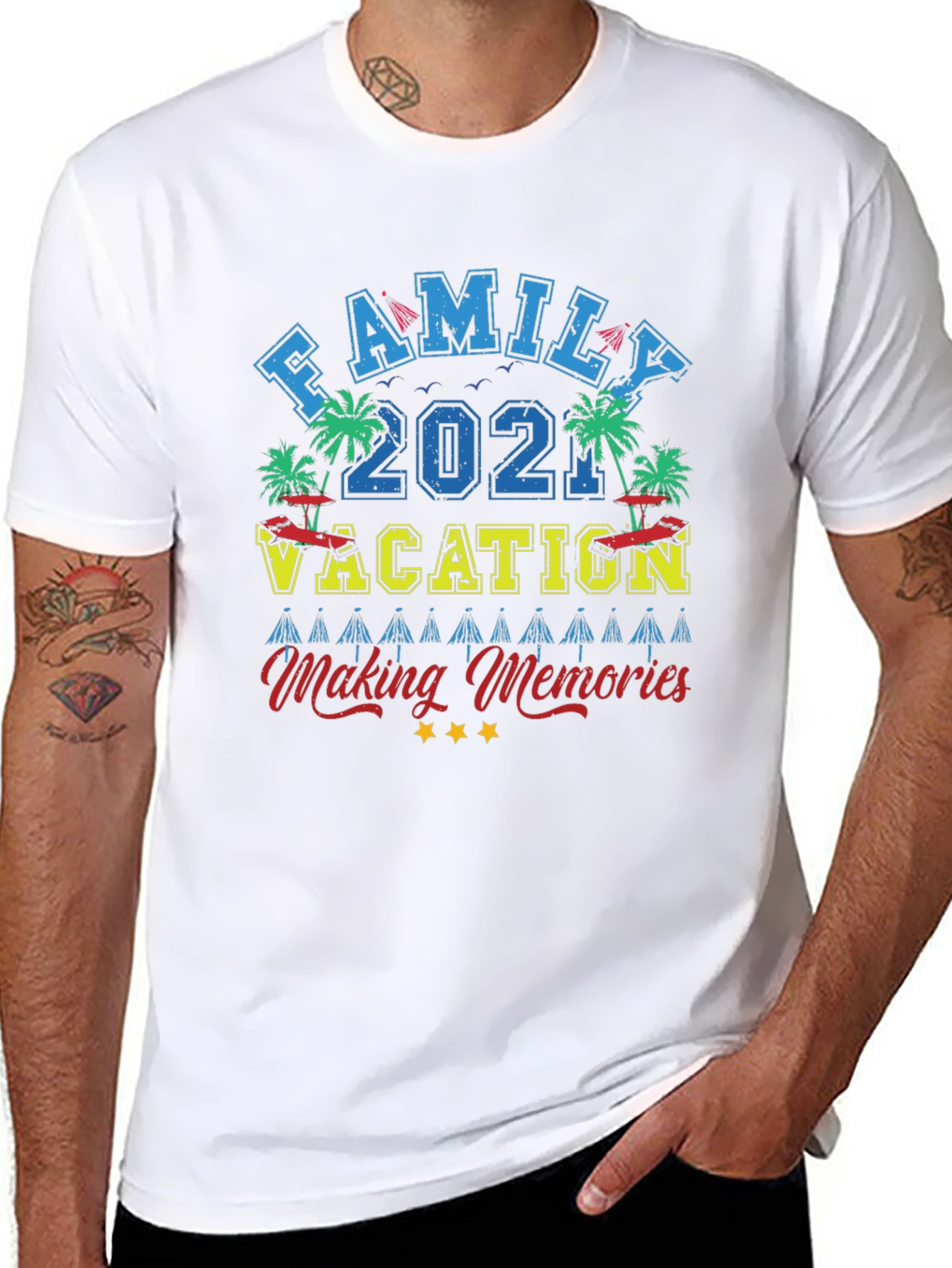Family Vacation 2021 Black Graphic Tee
