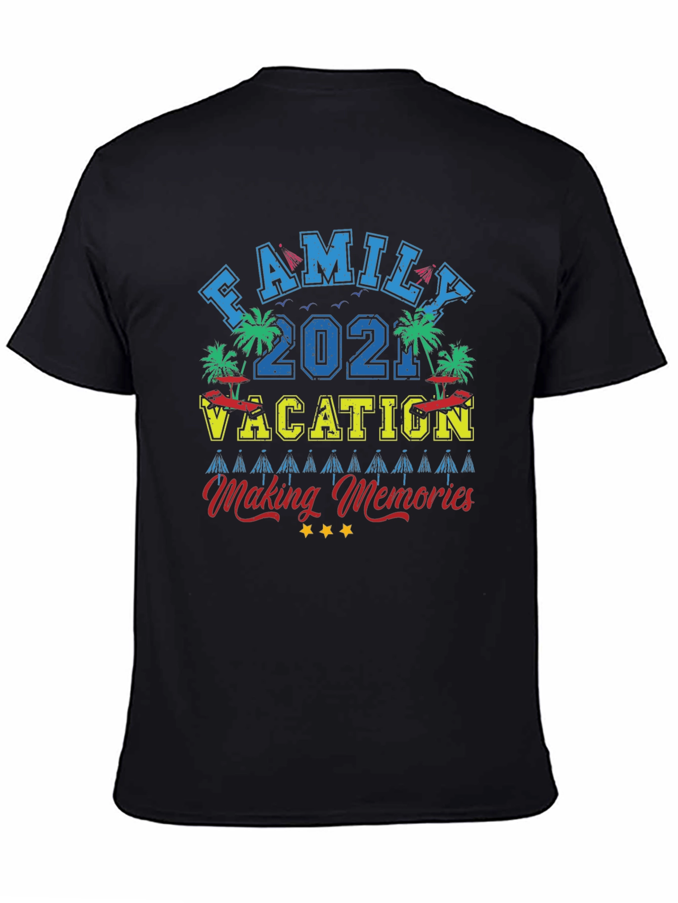 Family Vacation 2021 Black Graphic Tee