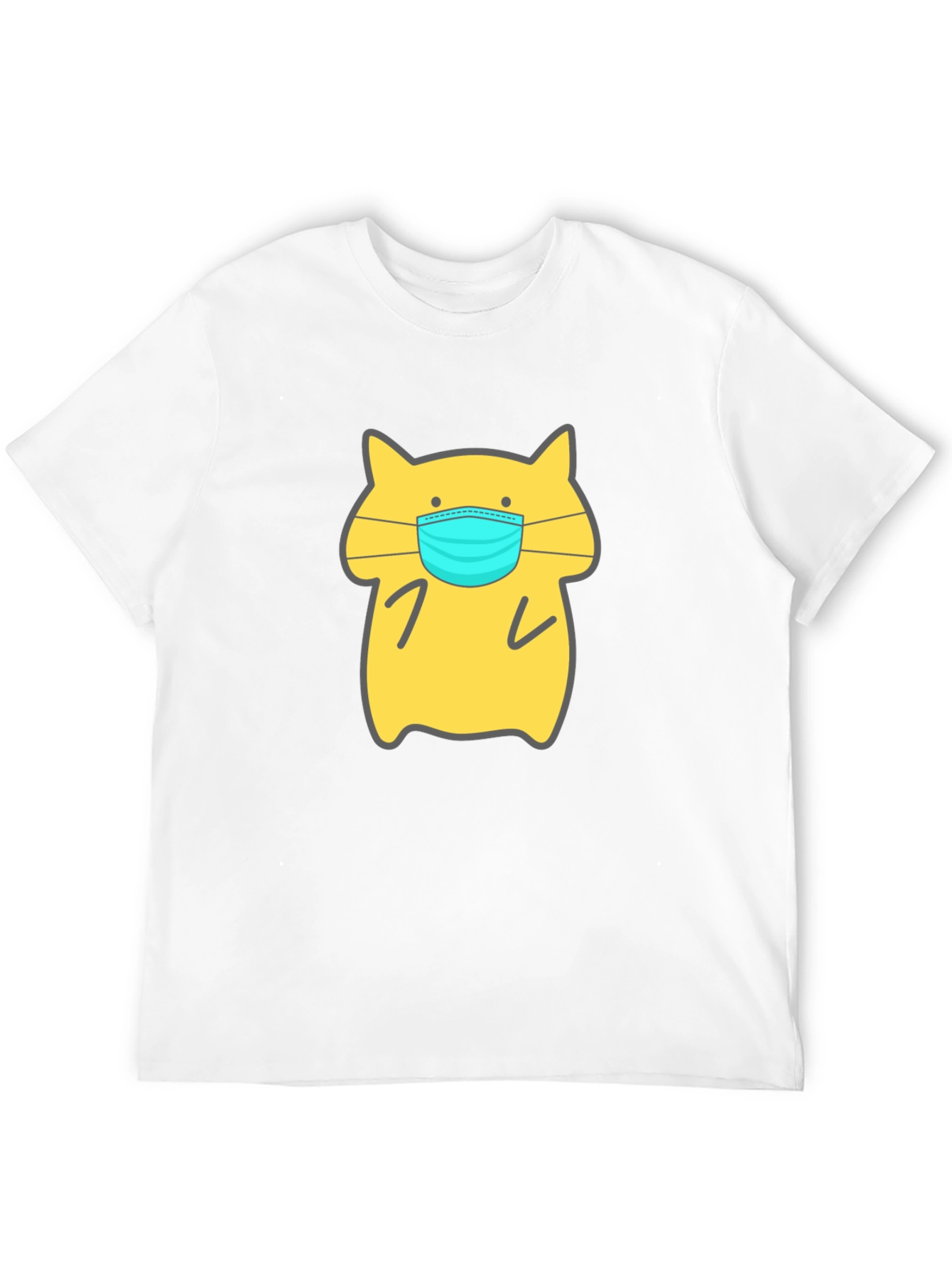 Cat Wearing Mask Graphic Tee - Unisex Black T-Shirt