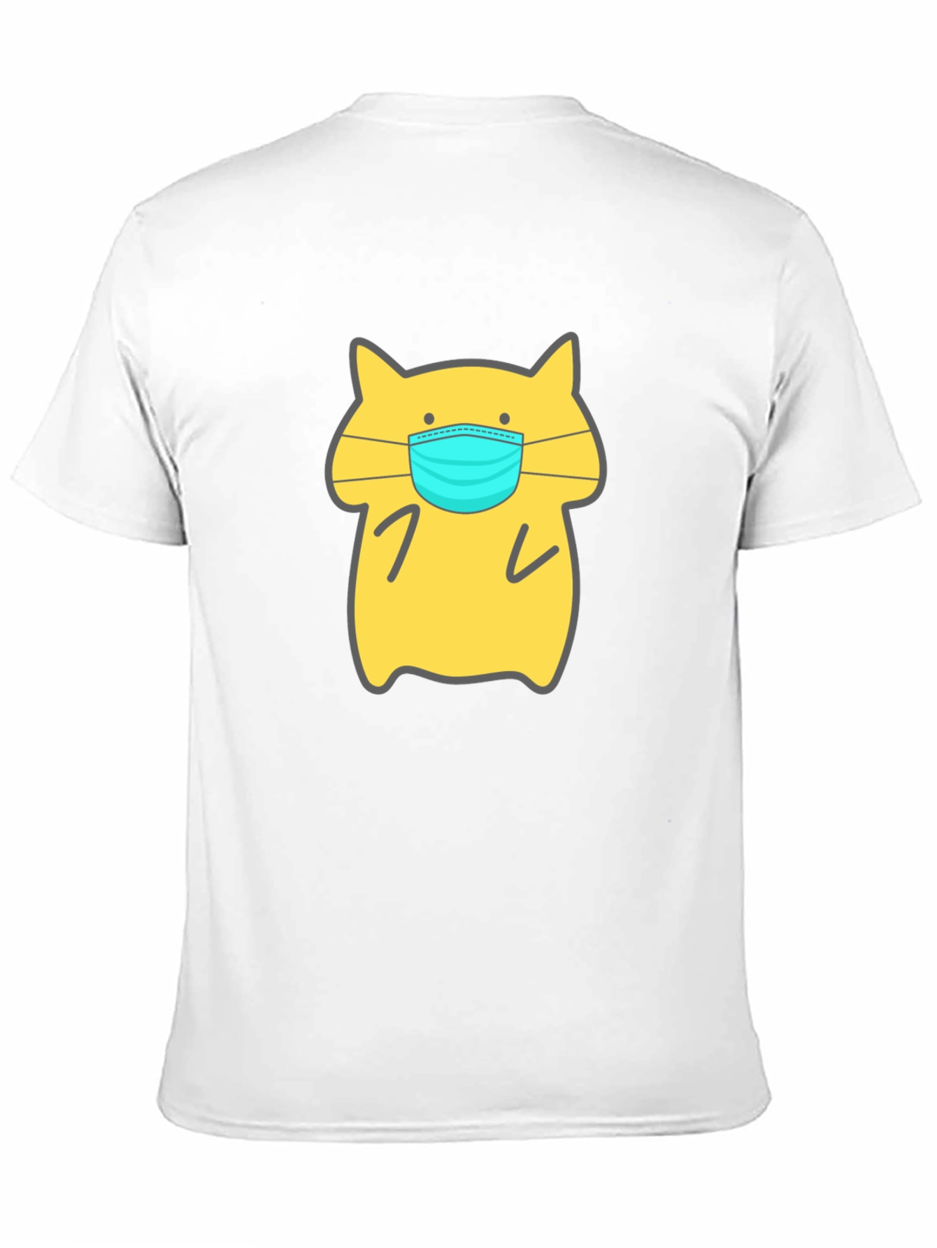 Cat Wearing Mask Graphic Tee - Unisex Black T-Shirt
