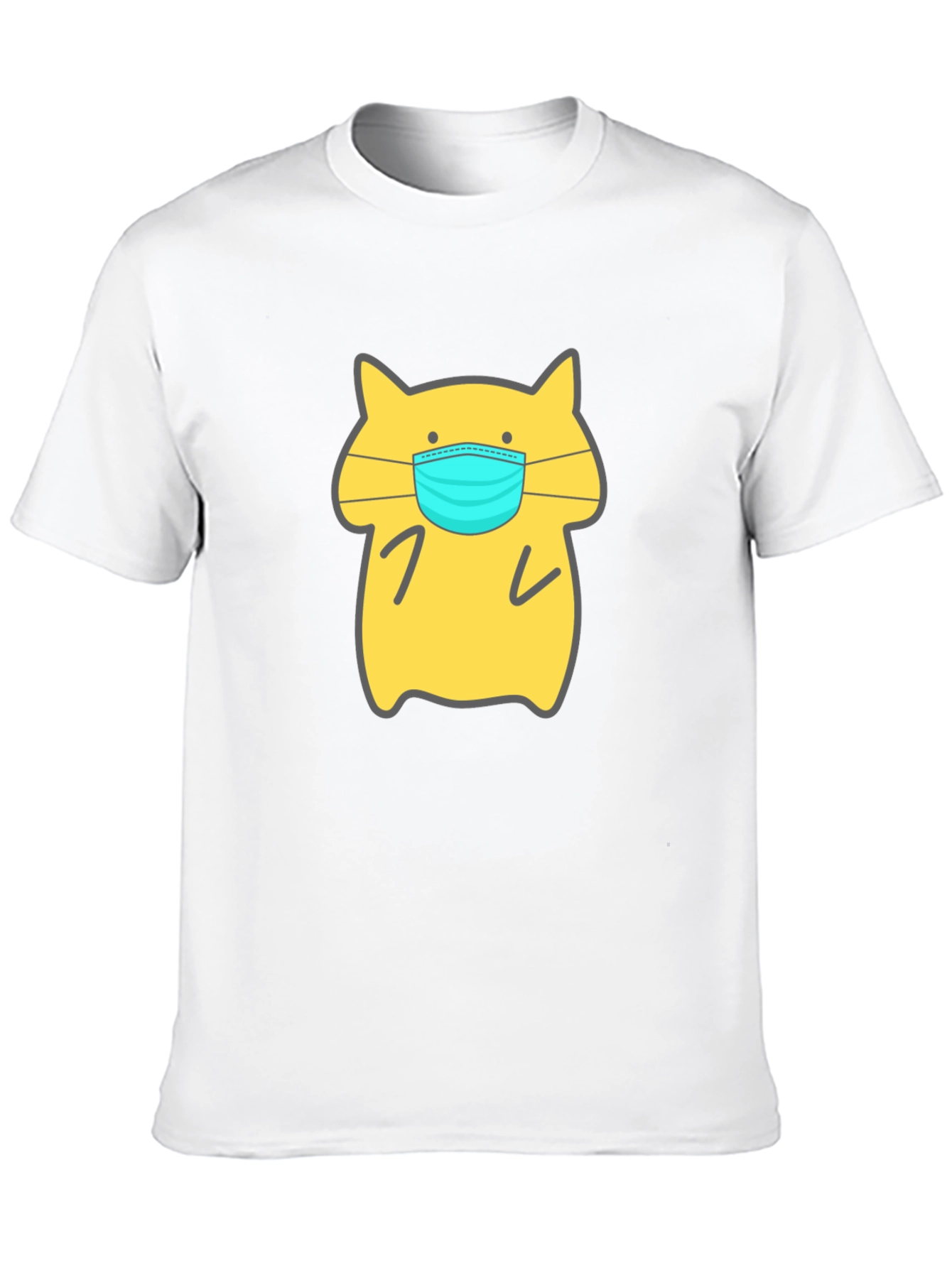 Cat Wearing Mask Graphic Tee - Unisex Black T-Shirt