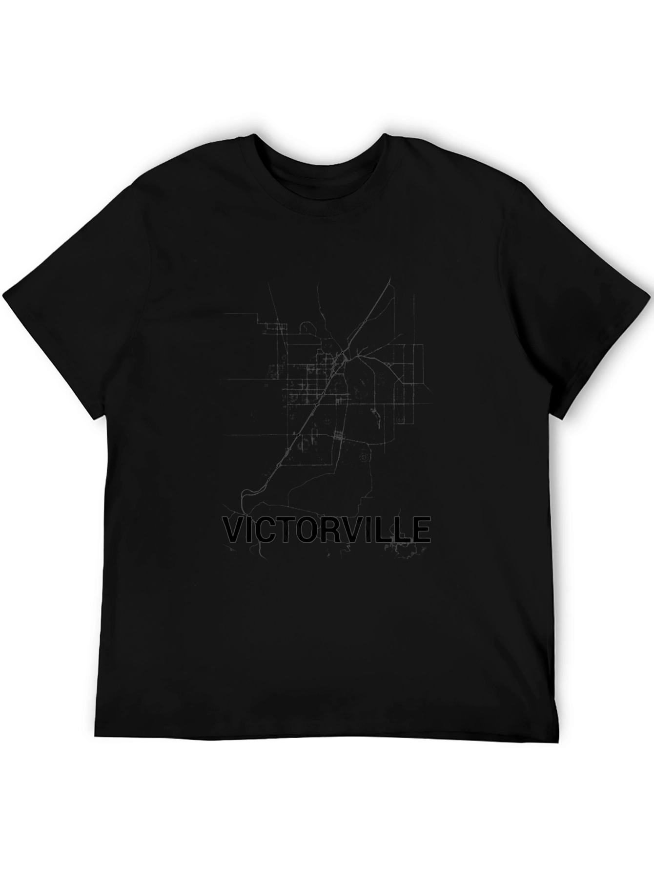 Victorville Map Black T-Shirt