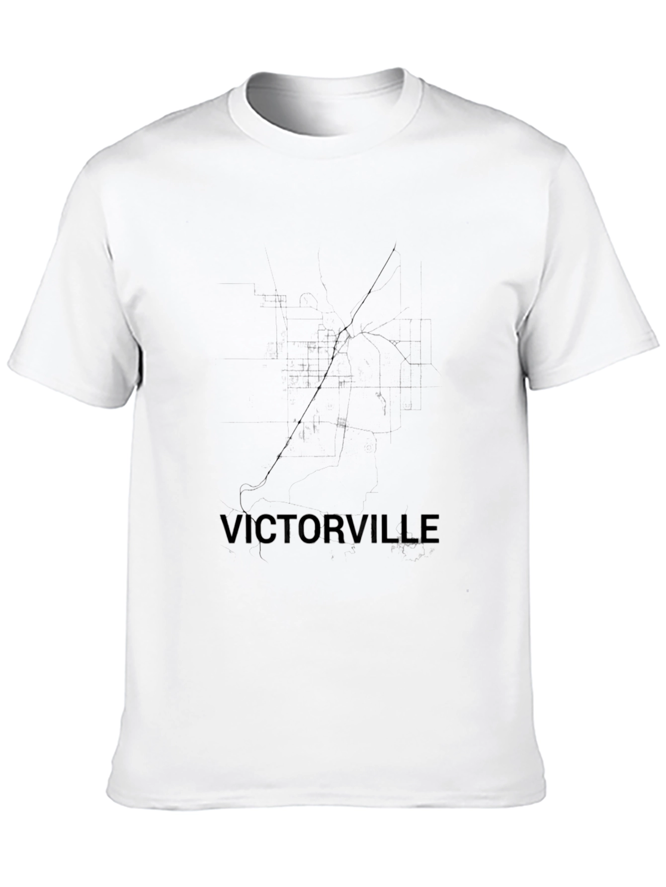 Victorville Map Black T-Shirt
