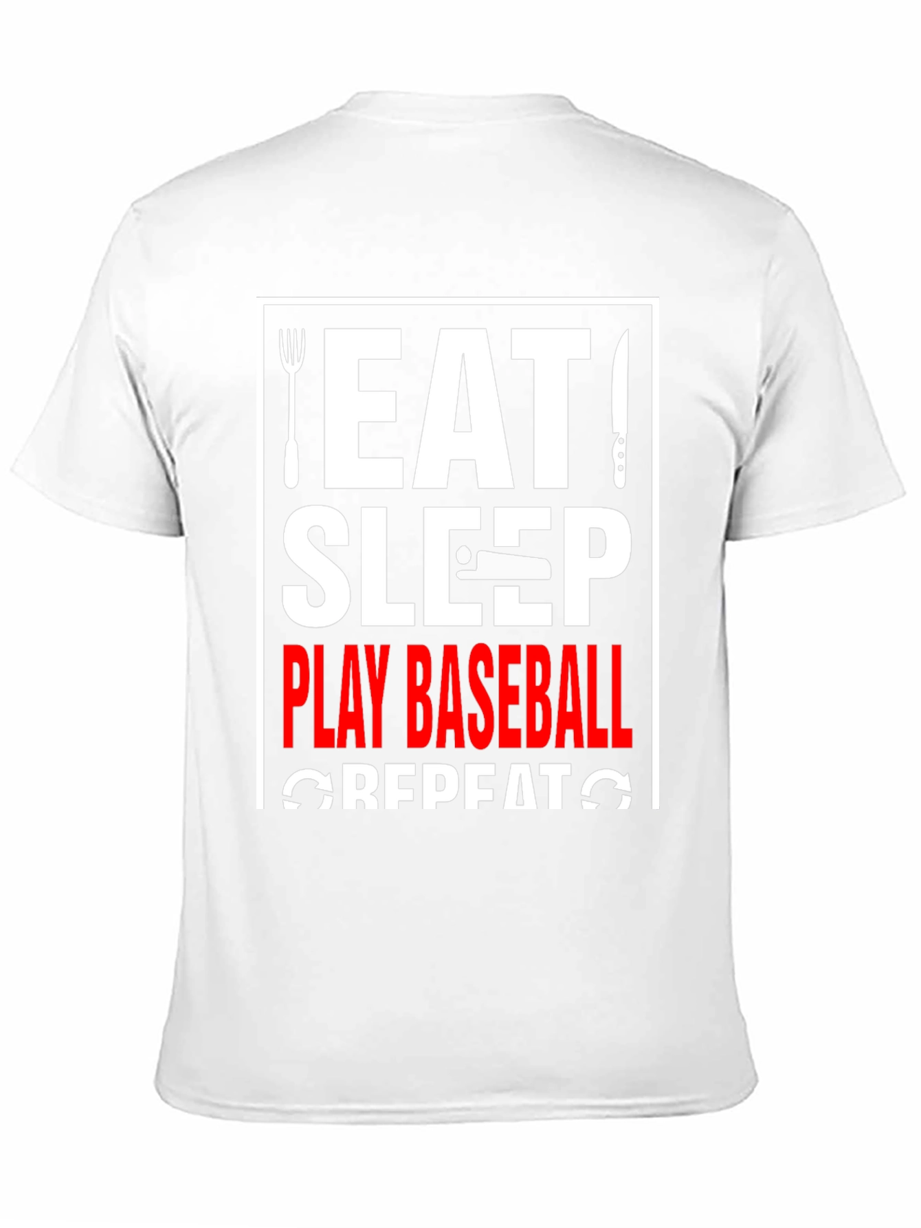 Eat Sleep Play Baseball Repeat Graphic Tee