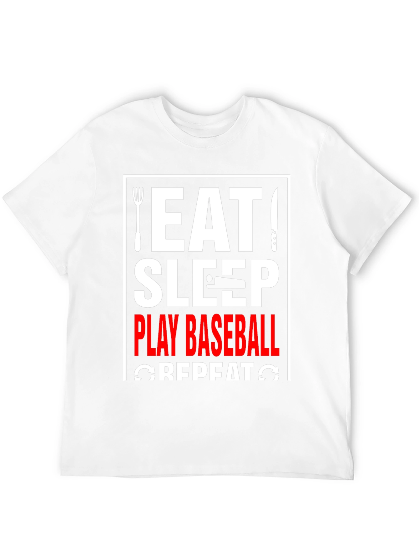 Eat Sleep Play Baseball Repeat Graphic Tee