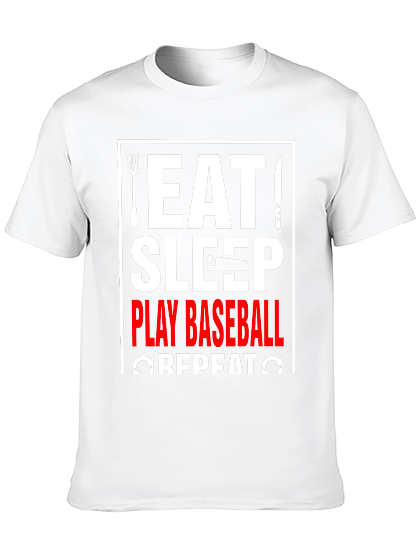 Eat Sleep Play Baseball Repeat Graphic Tee