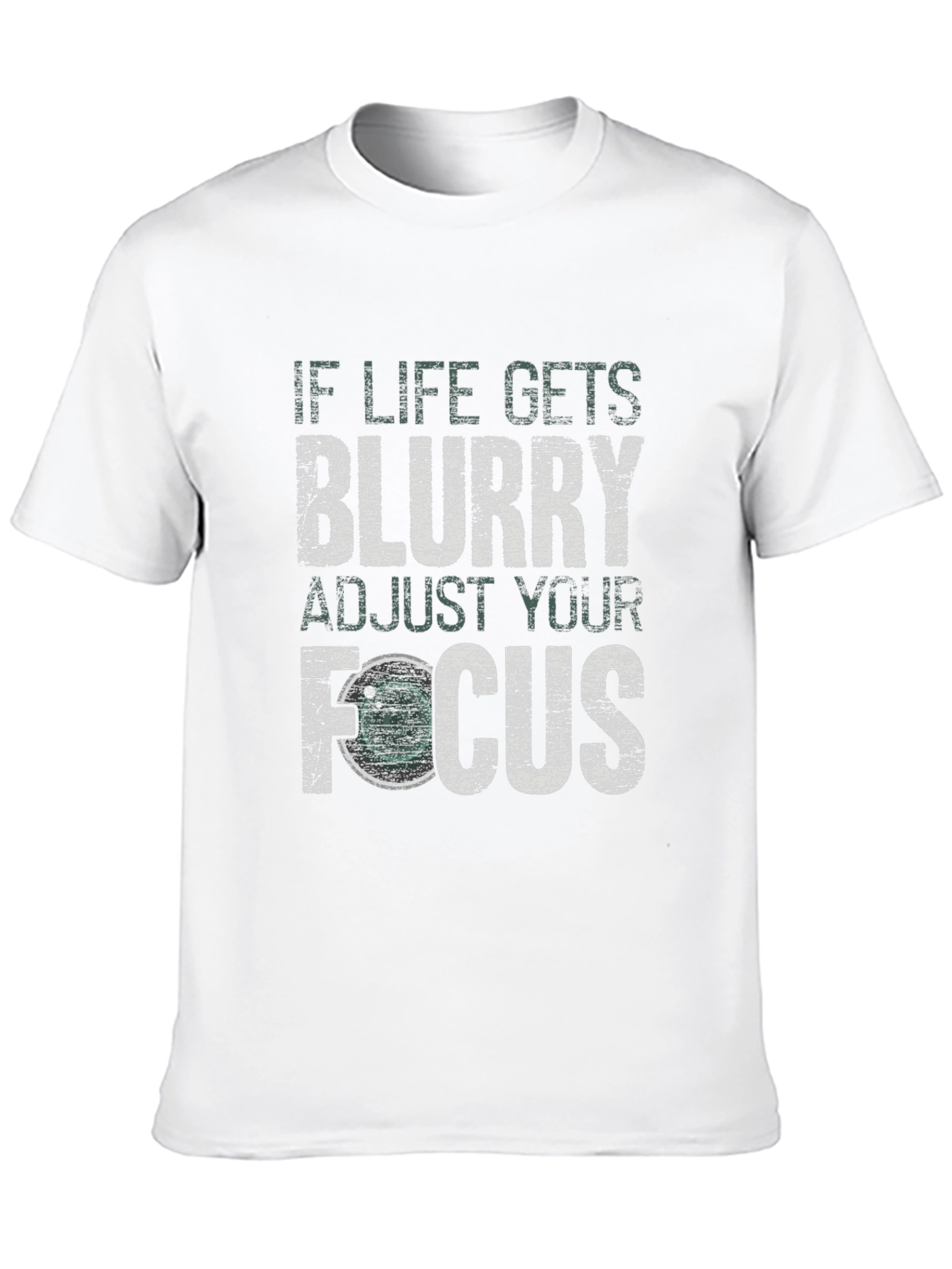 Blurry Focus Graphic Print Black T-Shirt