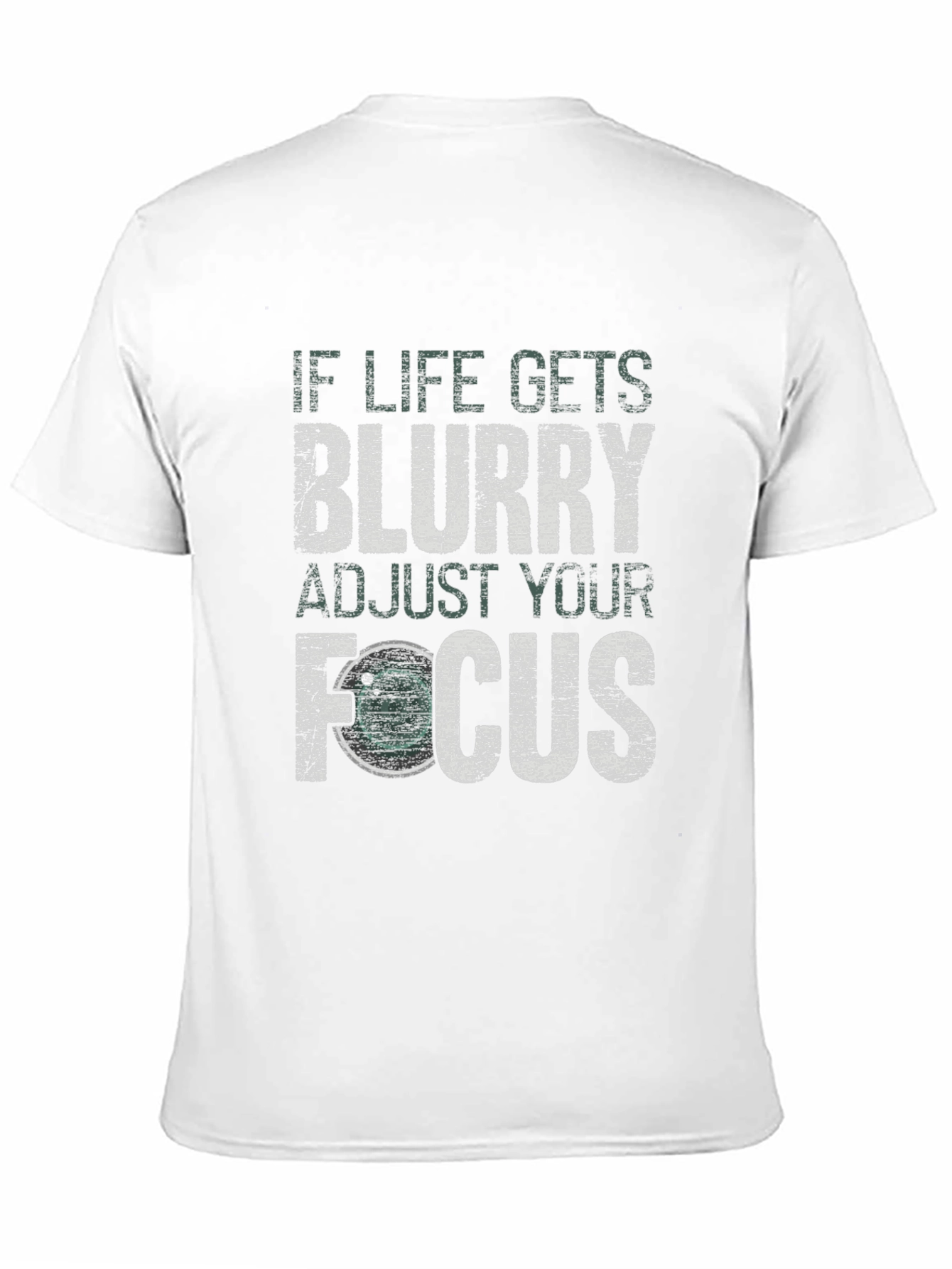 Blurry Focus Graphic Print Black T-Shirt