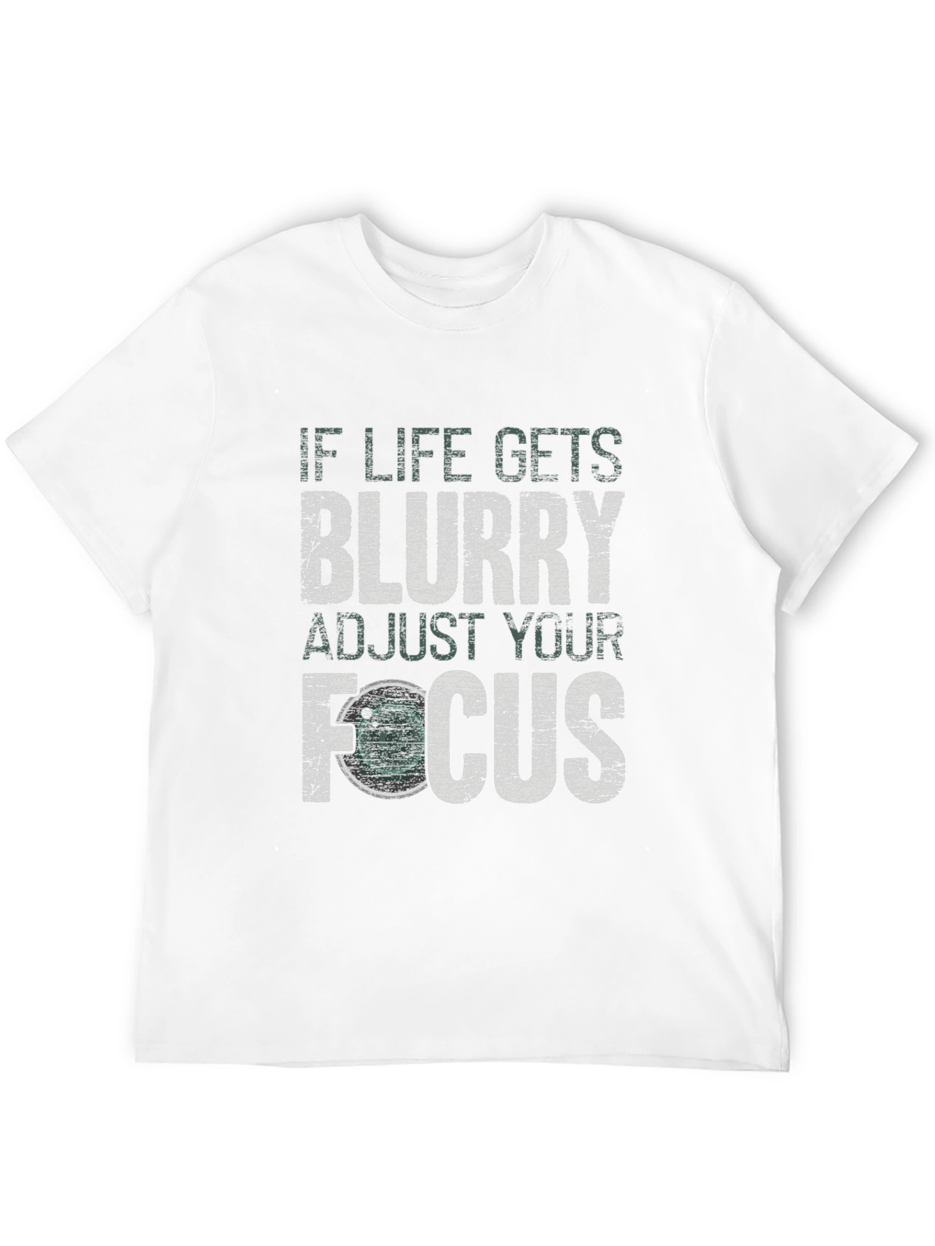 Blurry Focus Graphic Print Black T-Shirt
