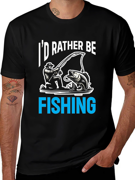 Id Rather Be Fishing T-Shirt - Novelty Tee
