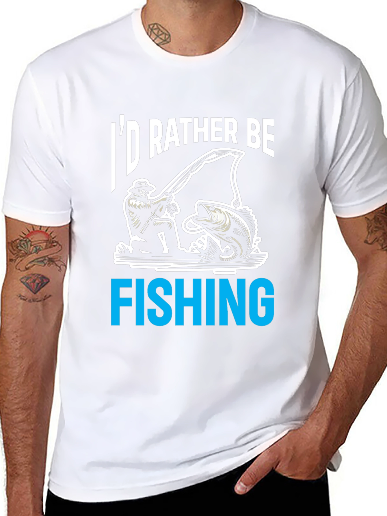 Id Rather Be Fishing T-Shirt - Novelty Tee