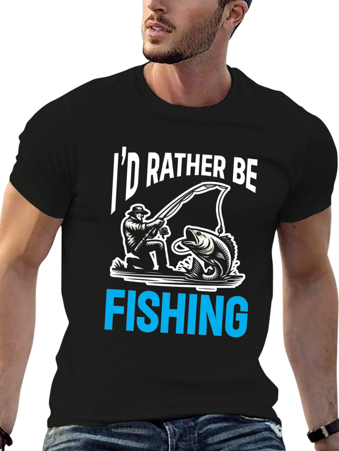 Id Rather Be Fishing T-Shirt - Novelty Tee