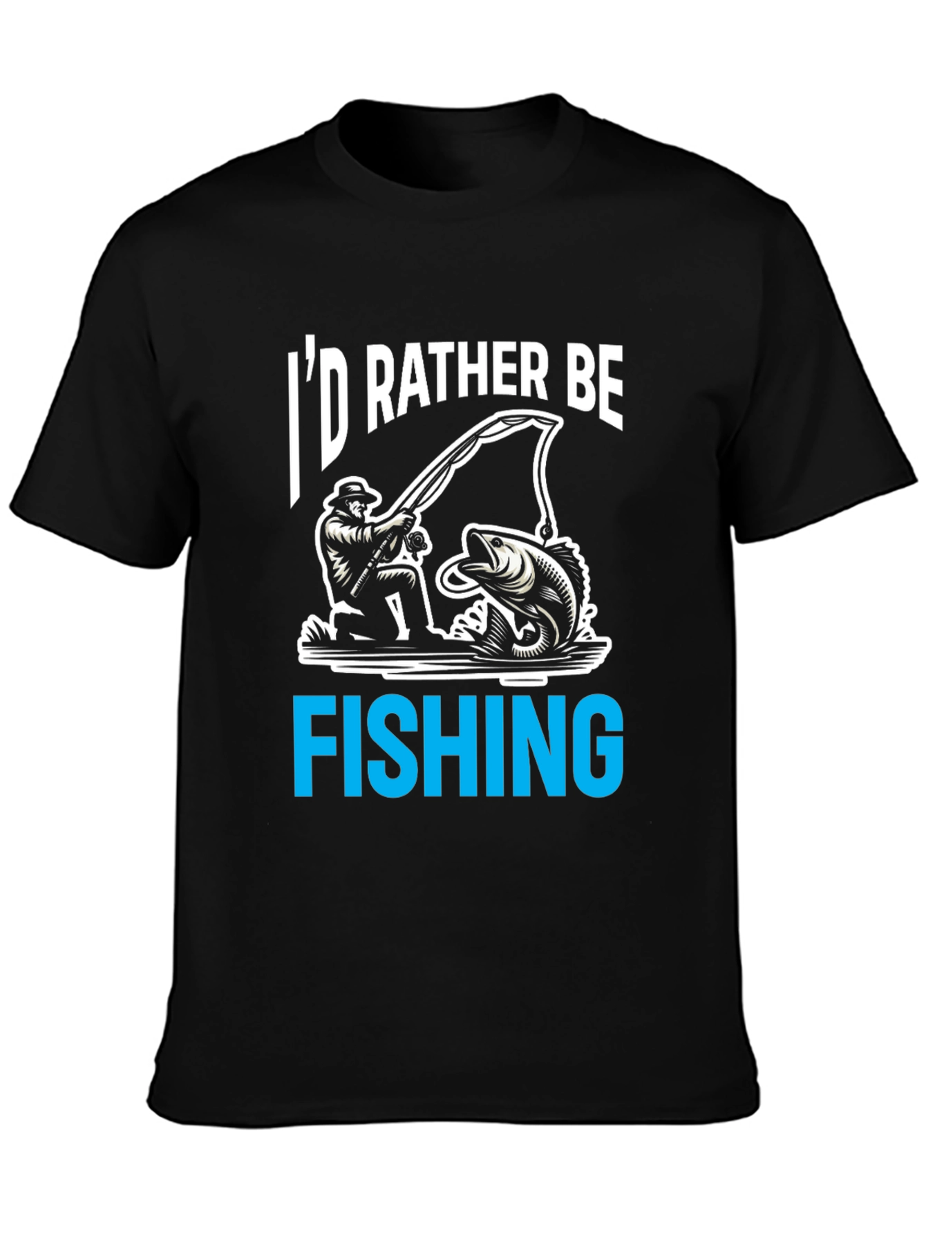 Id Rather Be Fishing T-Shirt - Novelty Tee