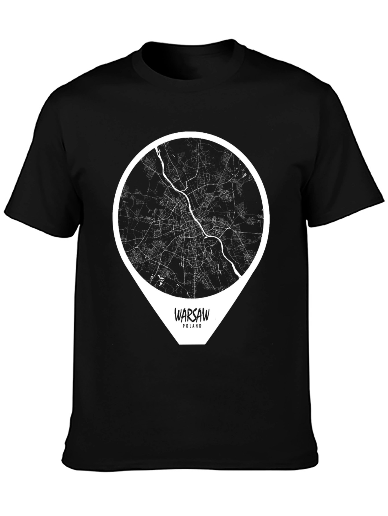 Warsaw Poland City Map T-Shirt - Stylish Travel Tee