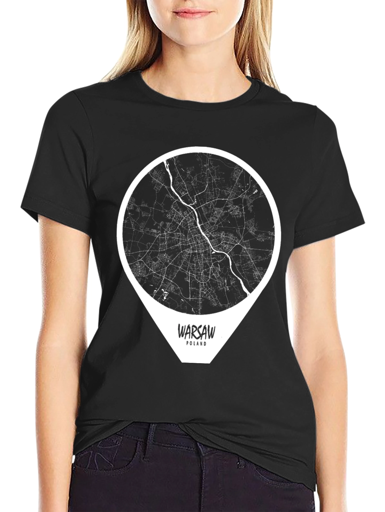 Warsaw Poland City Map T-Shirt - Stylish Travel Tee