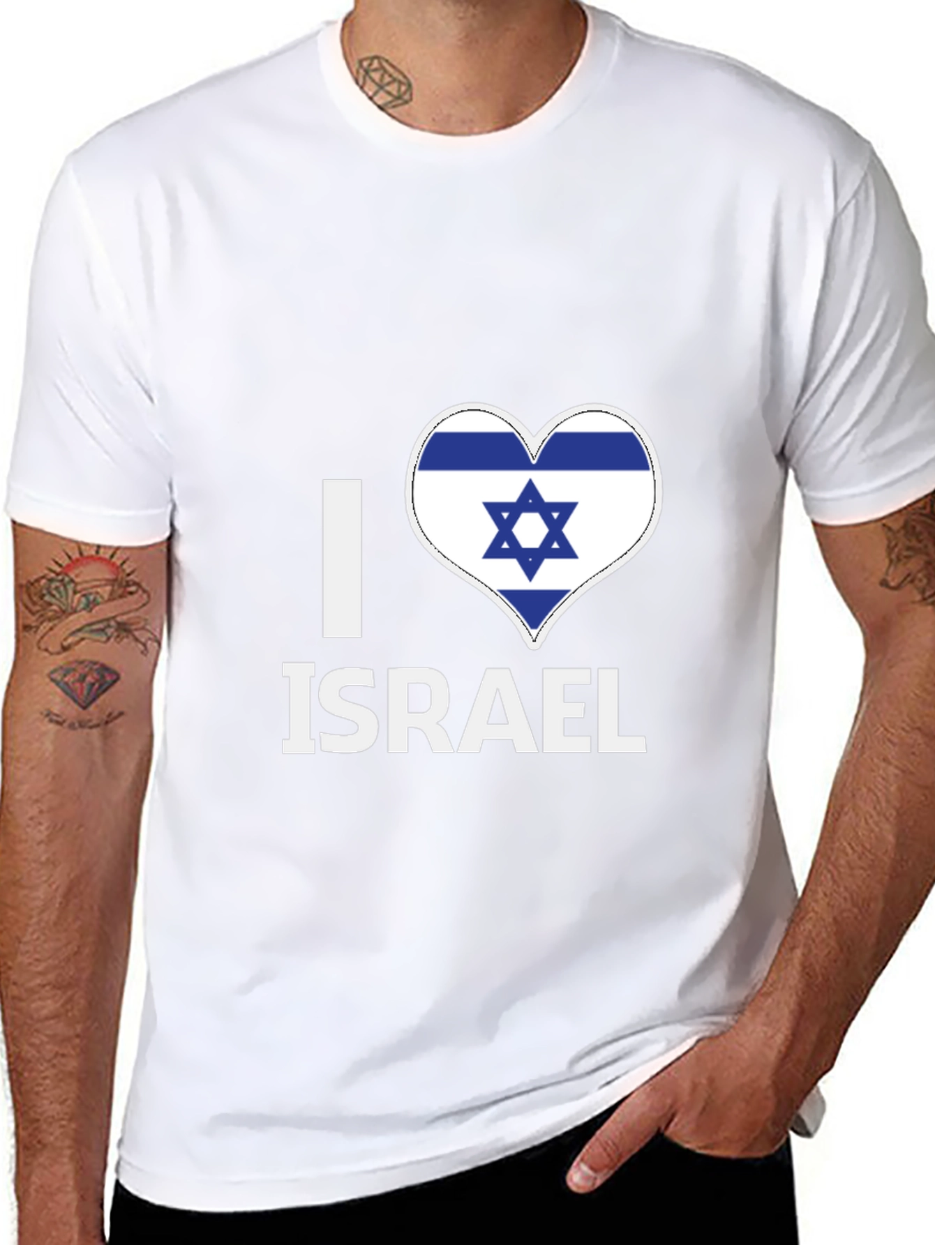 I Heart Israel T-Shirt - Flag Heart Design