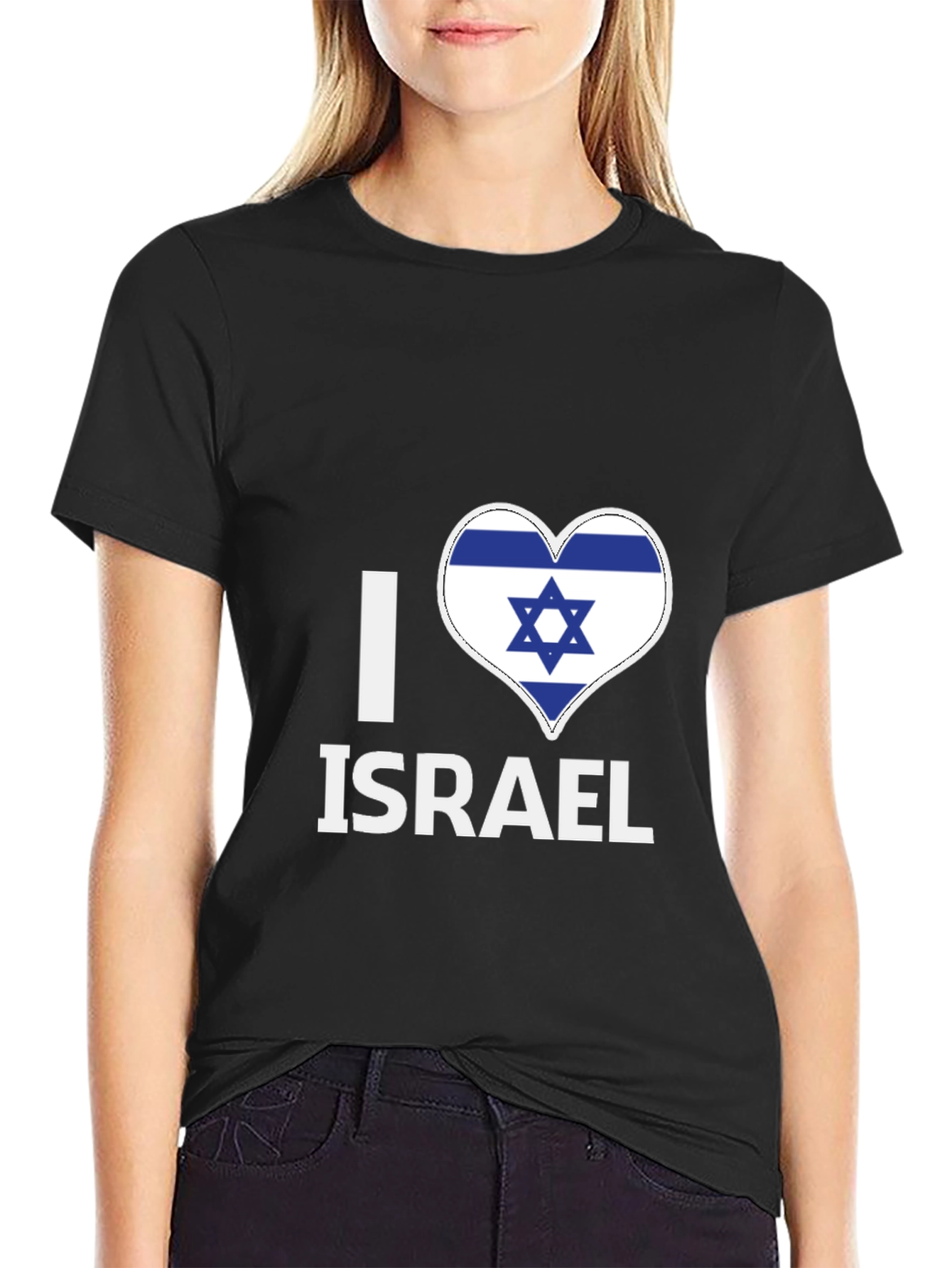 I Heart Israel T-Shirt - Flag Heart Design