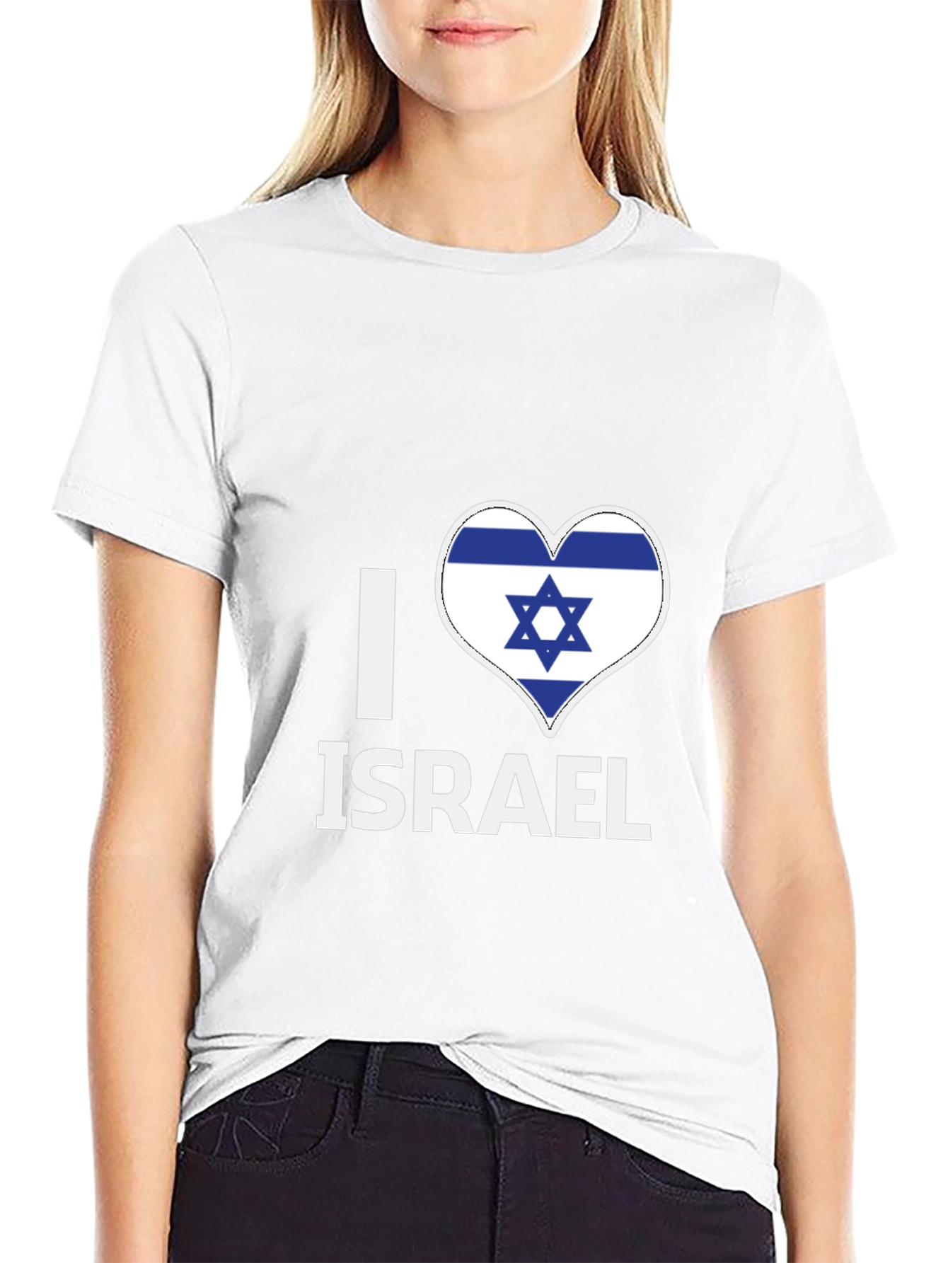 I Heart Israel T-Shirt - Flag Heart Design