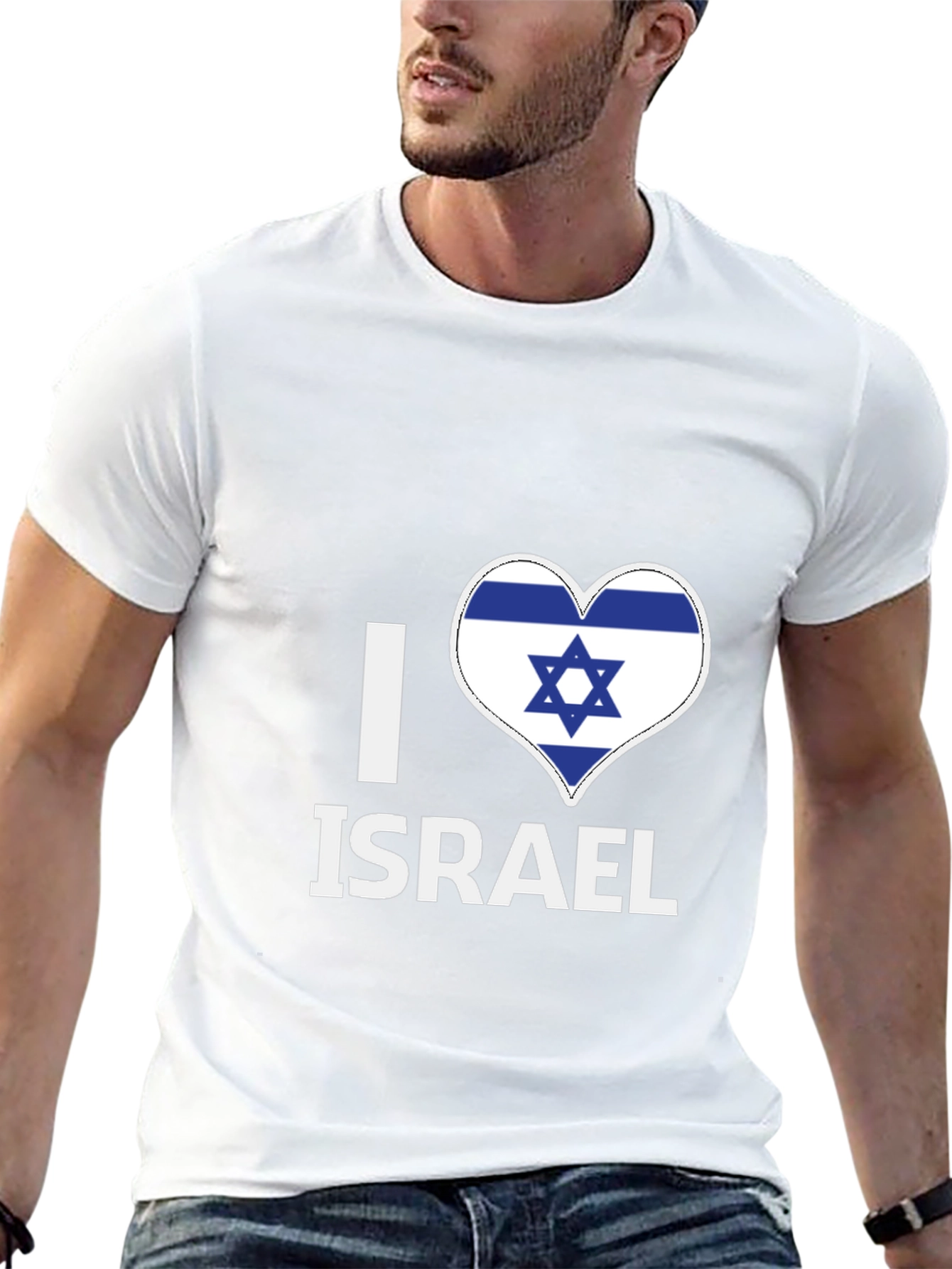 I Heart Israel T-Shirt - Flag Heart Design