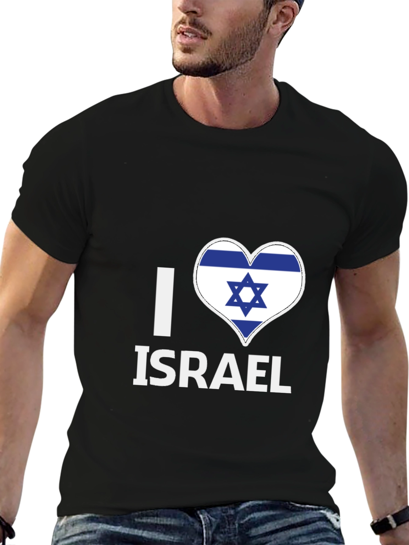 I Heart Israel T-Shirt - Flag Heart Design