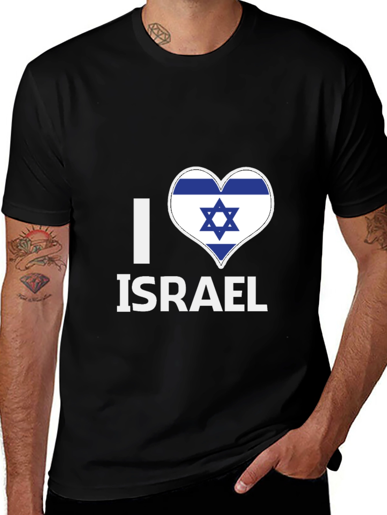 I Heart Israel T-Shirt - Flag Heart Design