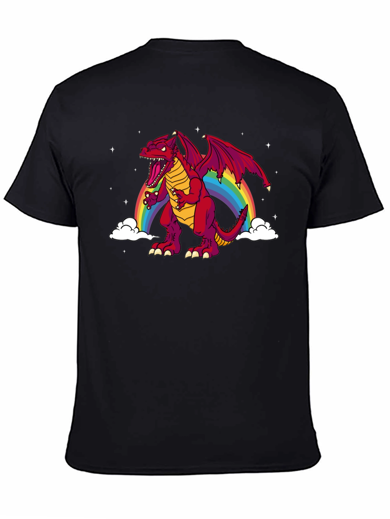 Rainbow Dragon Graphic Tee - Black T-Shirt