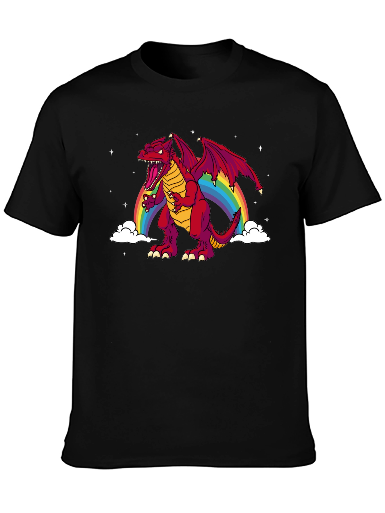 Rainbow Dragon Graphic Tee - Black T-Shirt