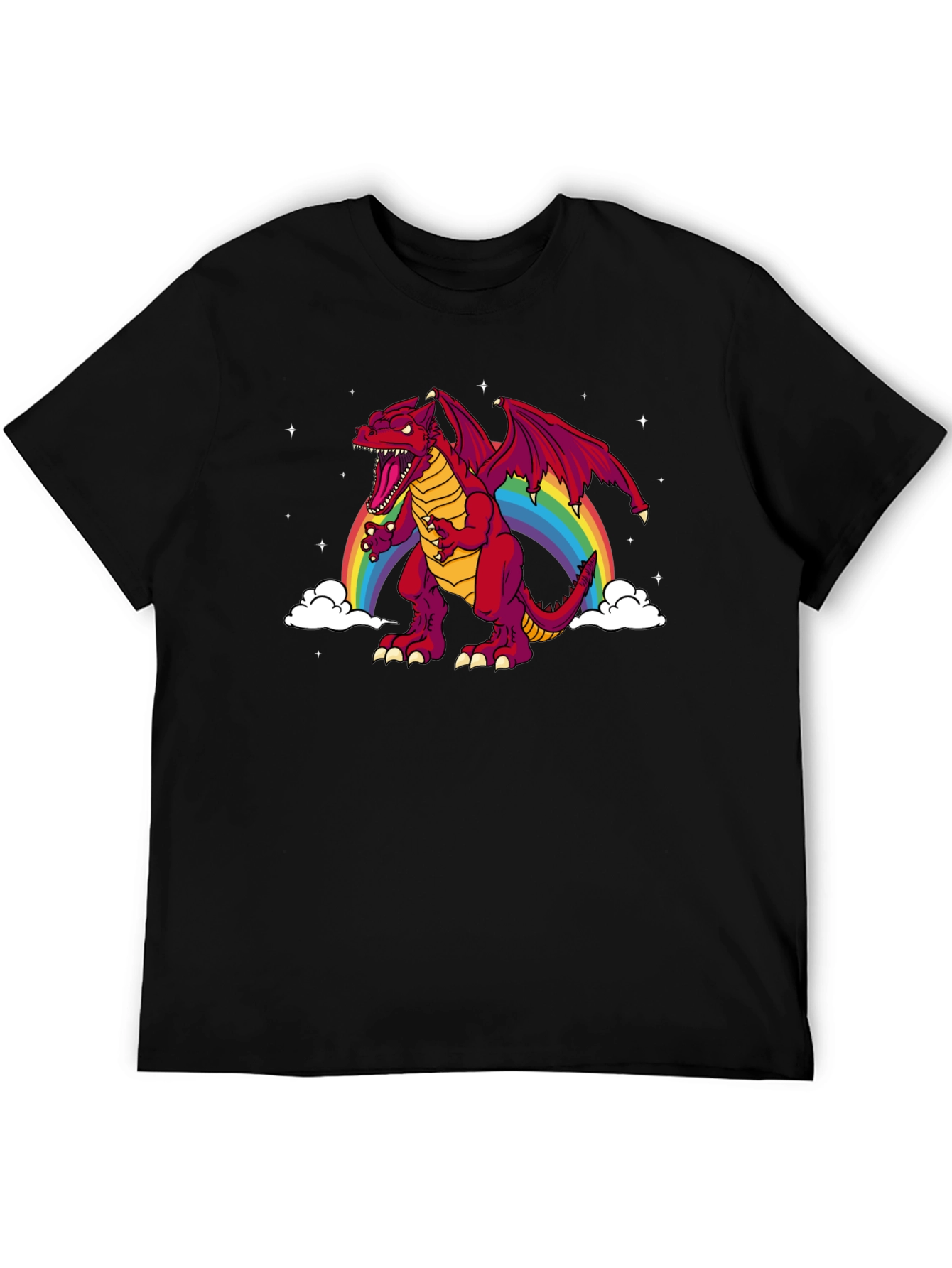 Rainbow Dragon Graphic Tee - Black T-Shirt