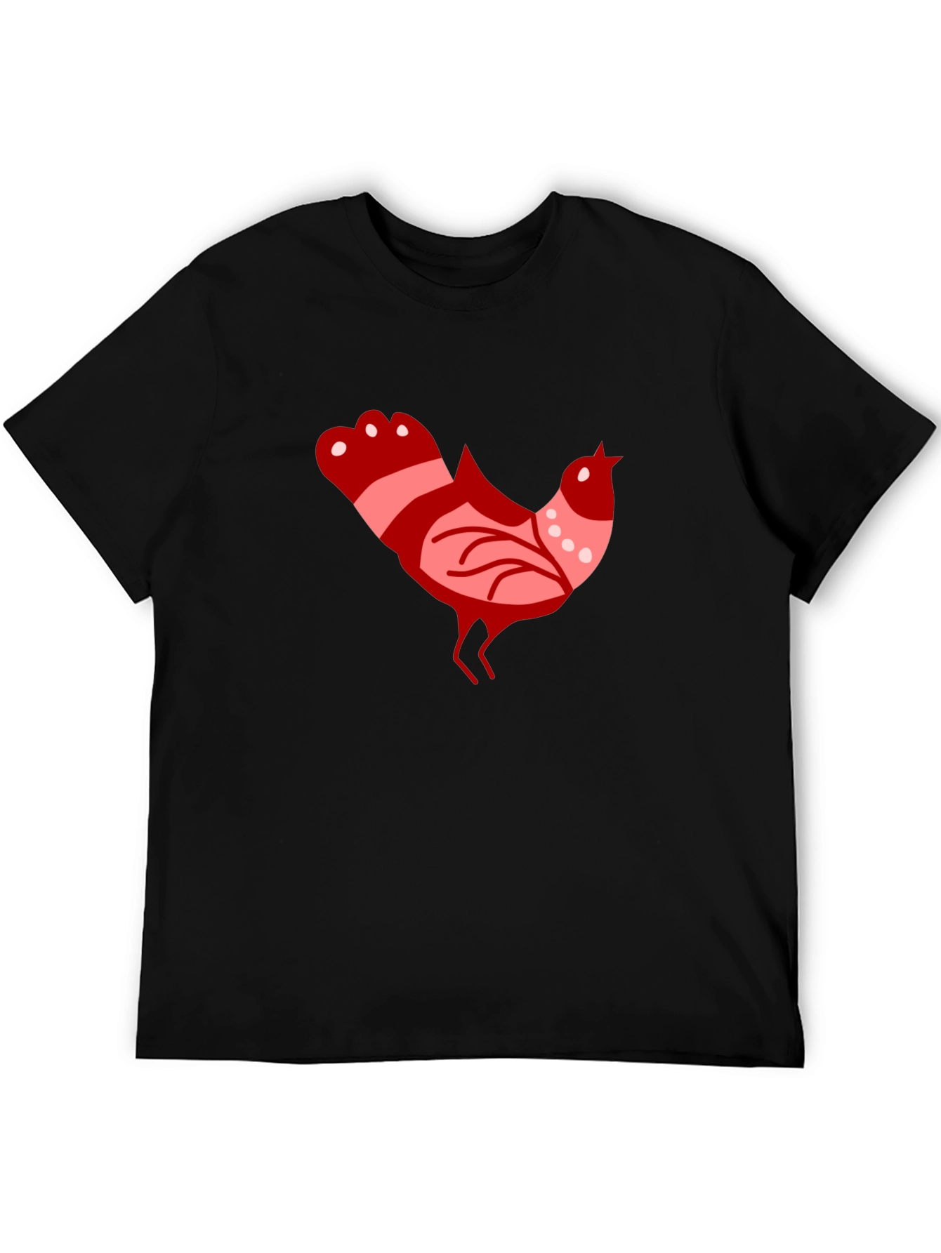 Retro Rooster Graphic Tee - Black Cotton Casual Shirt