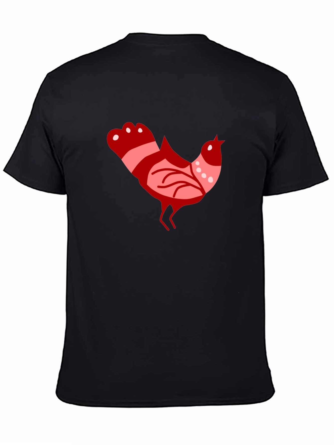 Retro Rooster Graphic Tee - Black Cotton Casual Shirt