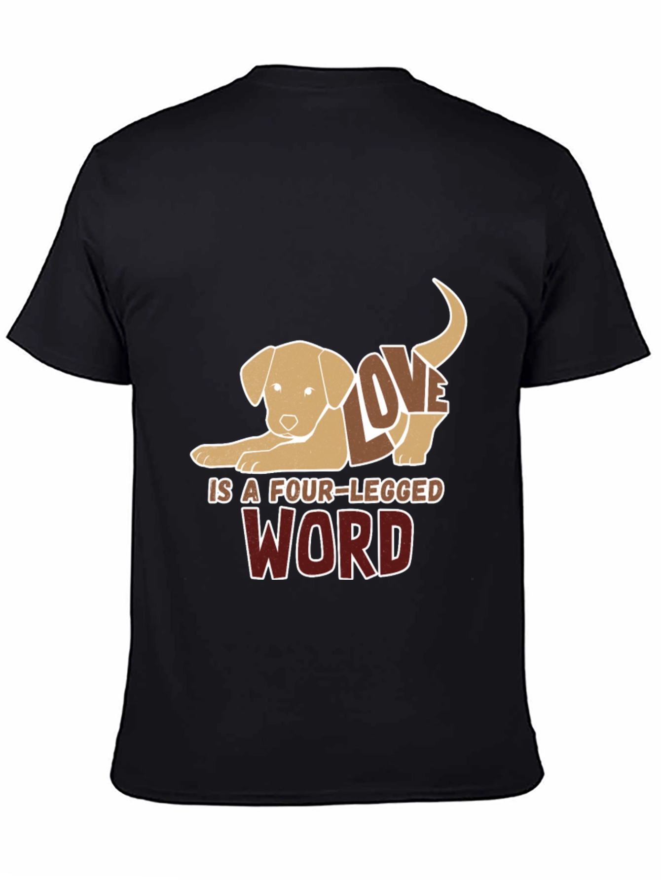Dog Lover Tee: Four-Legged Word Design