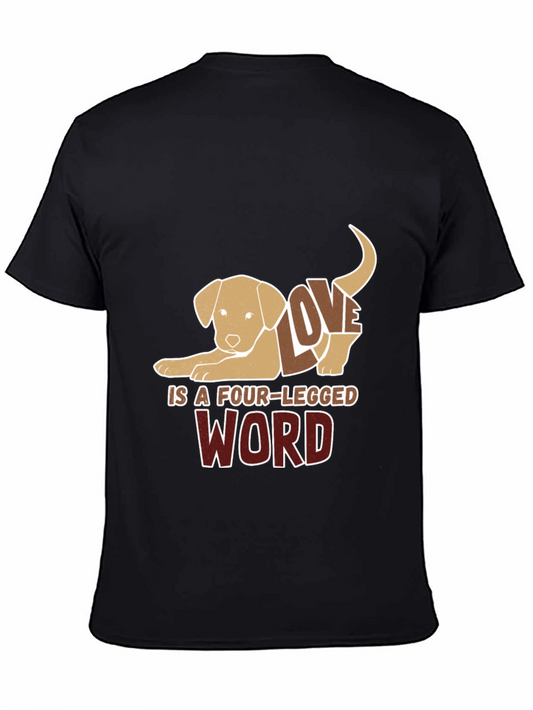 Dog Lover Tee: Four-Legged Word Design