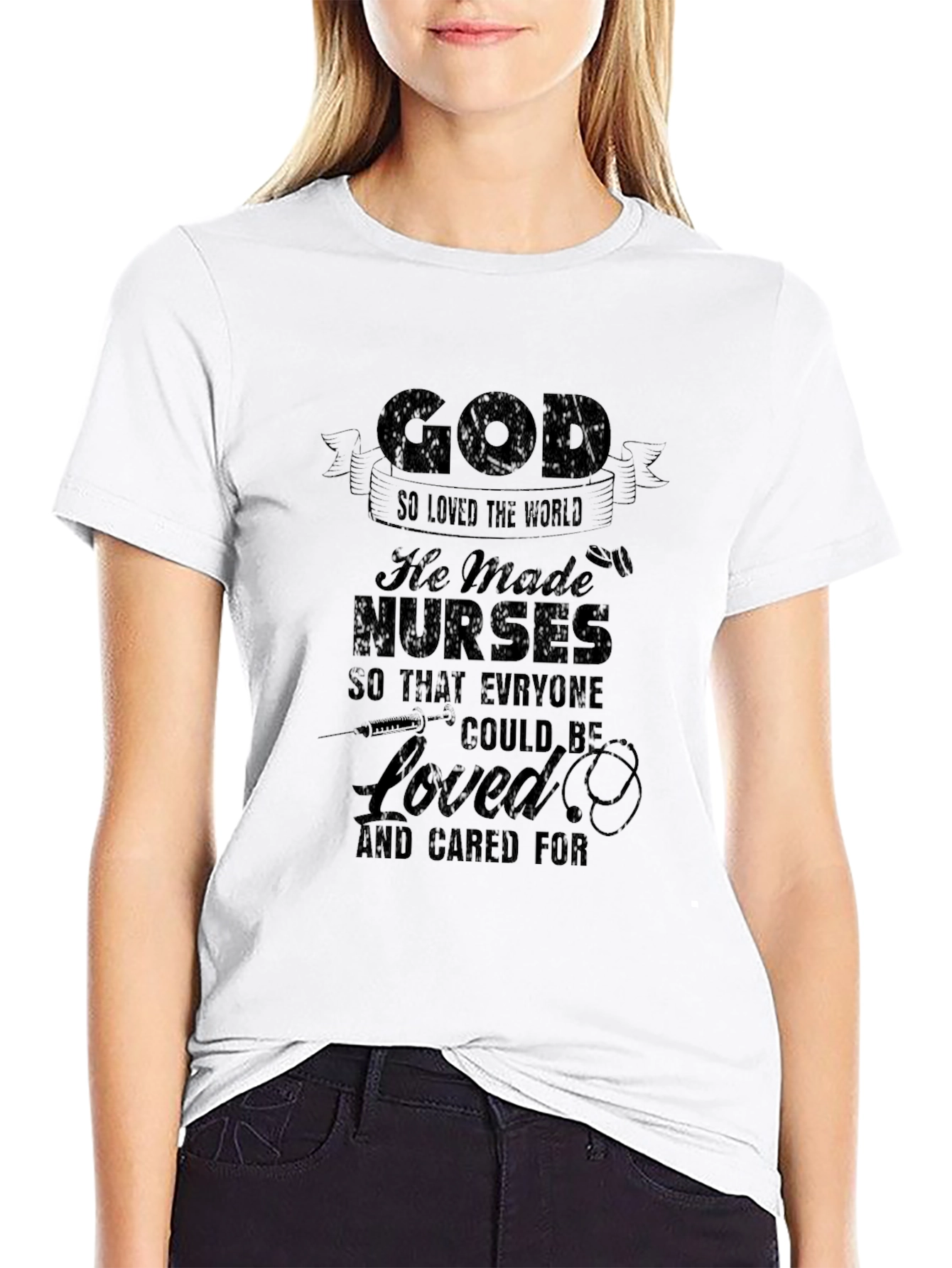 God Made Nurses T-Shirt - Christian Nurse Appreciation Tee