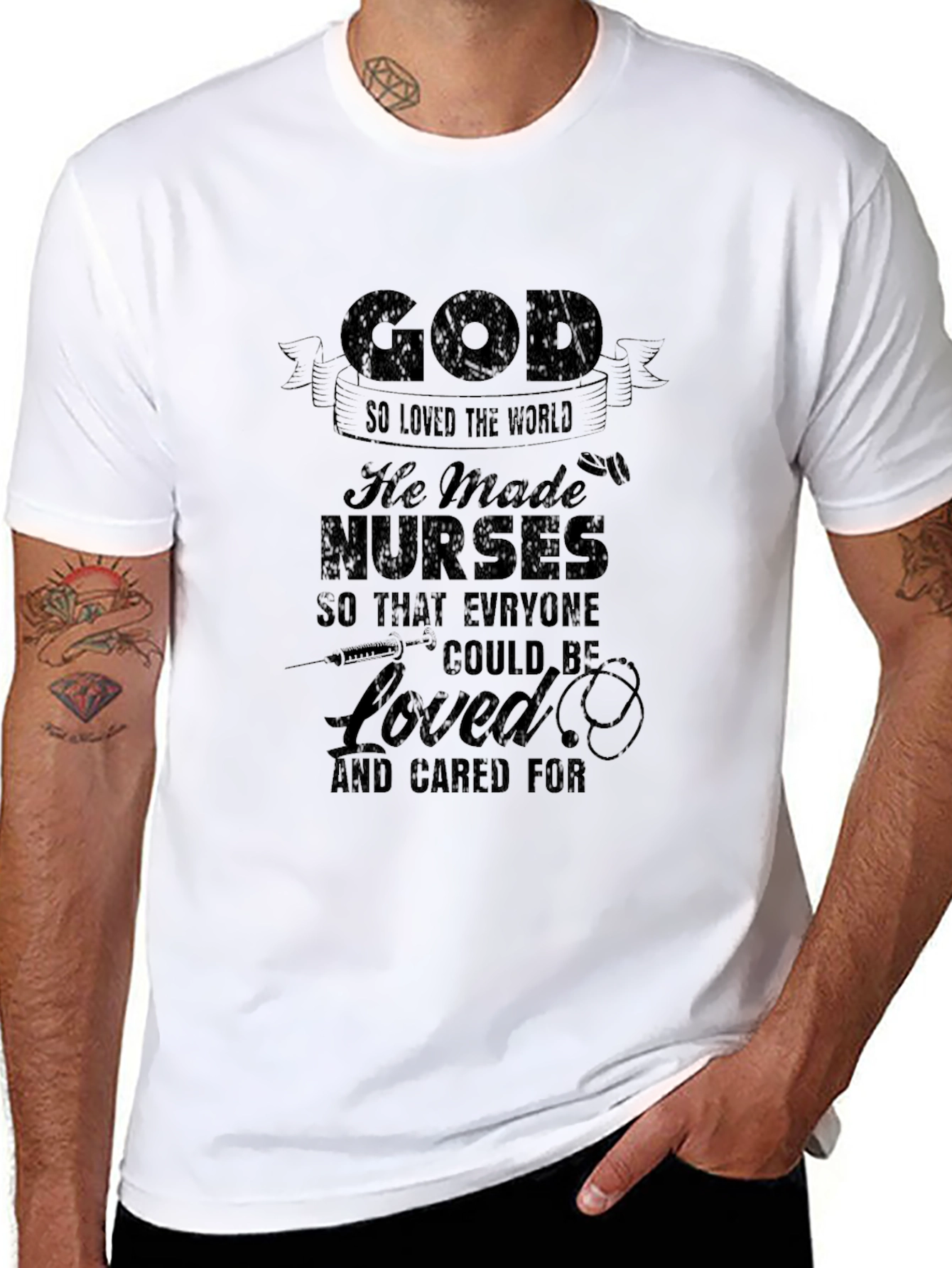 God Made Nurses T-Shirt - Christian Nurse Appreciation Tee
