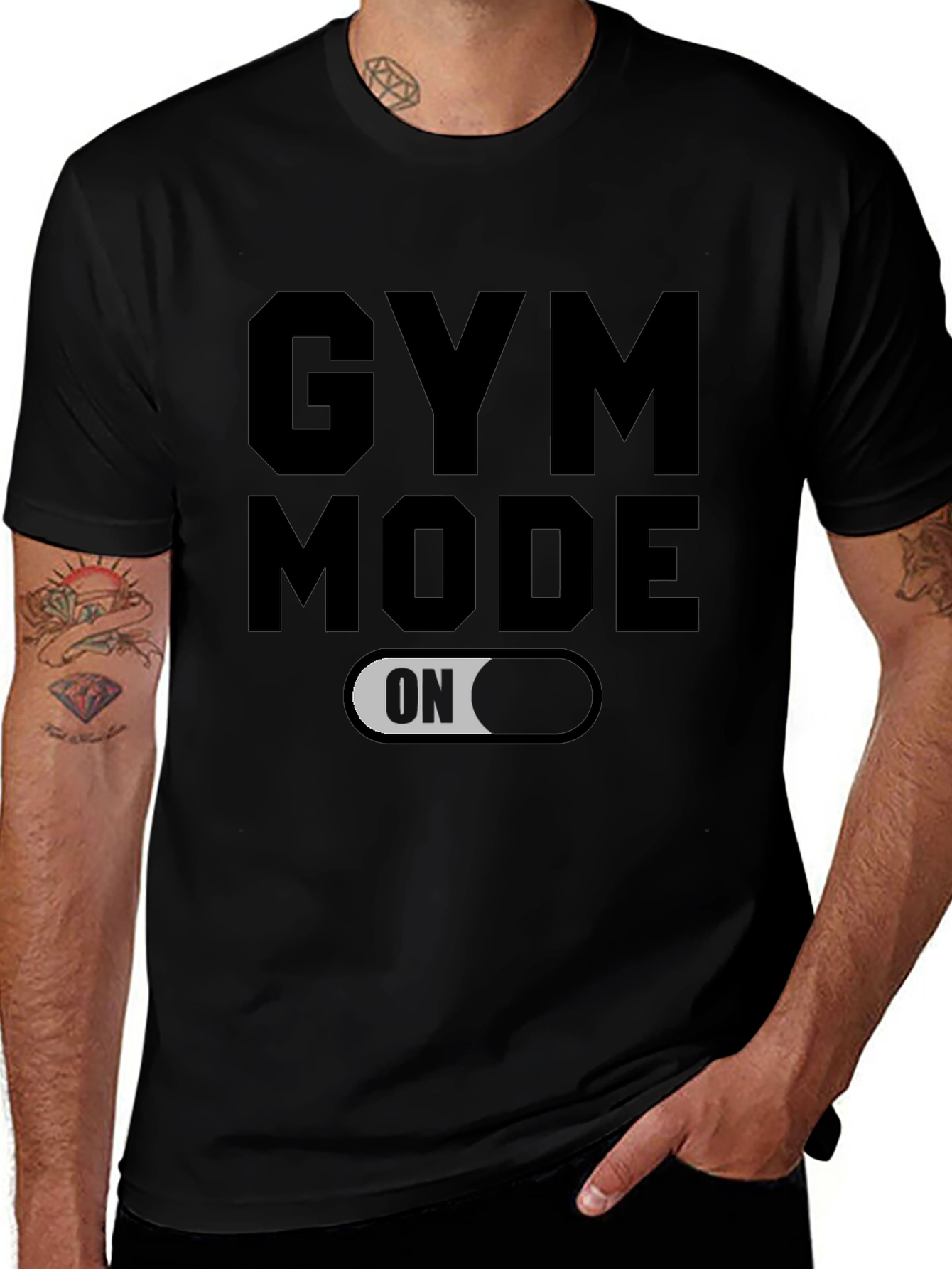 Gym Mode On Black T-Shirt