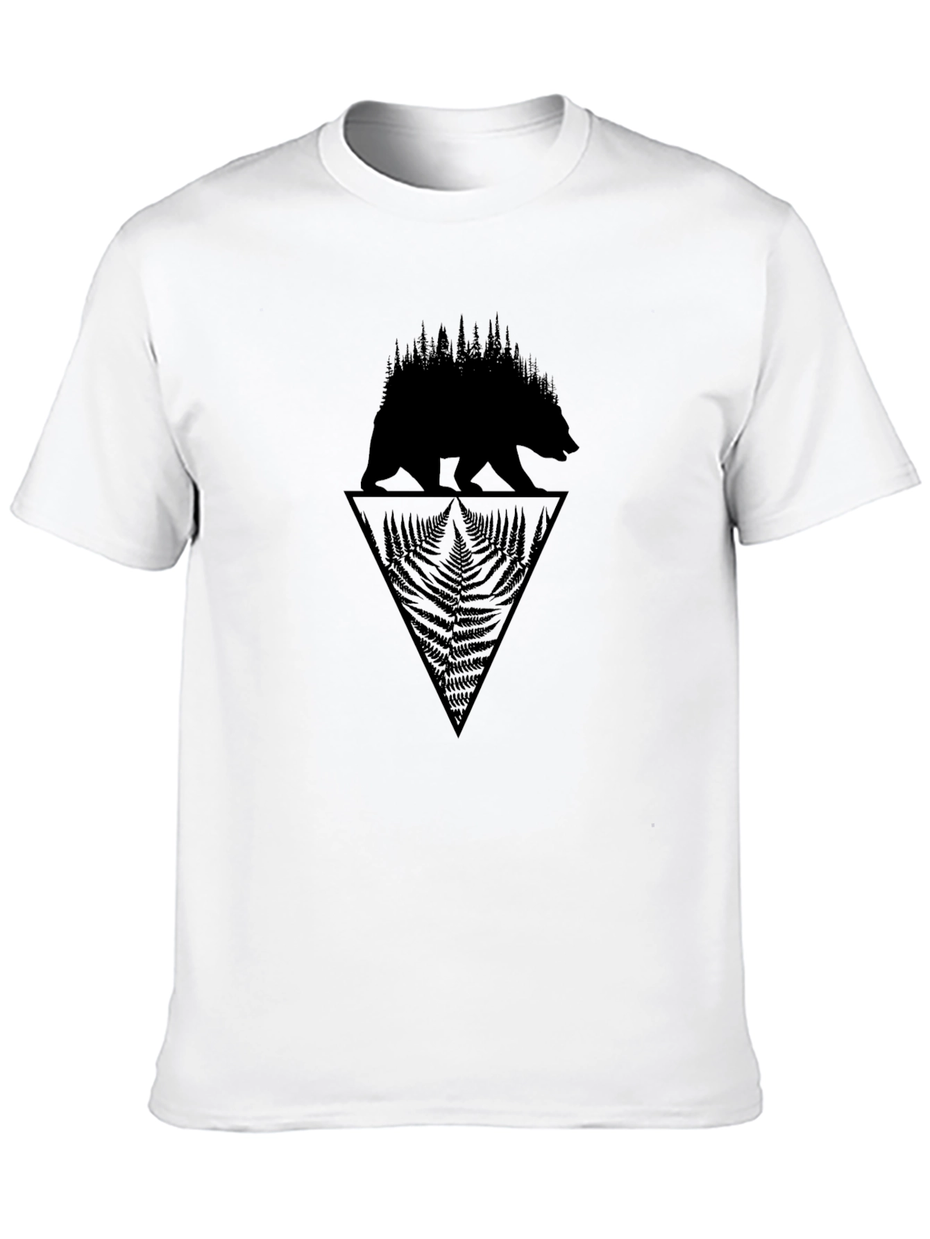Bear & Forest Graphic Tee - Black T-Shirt