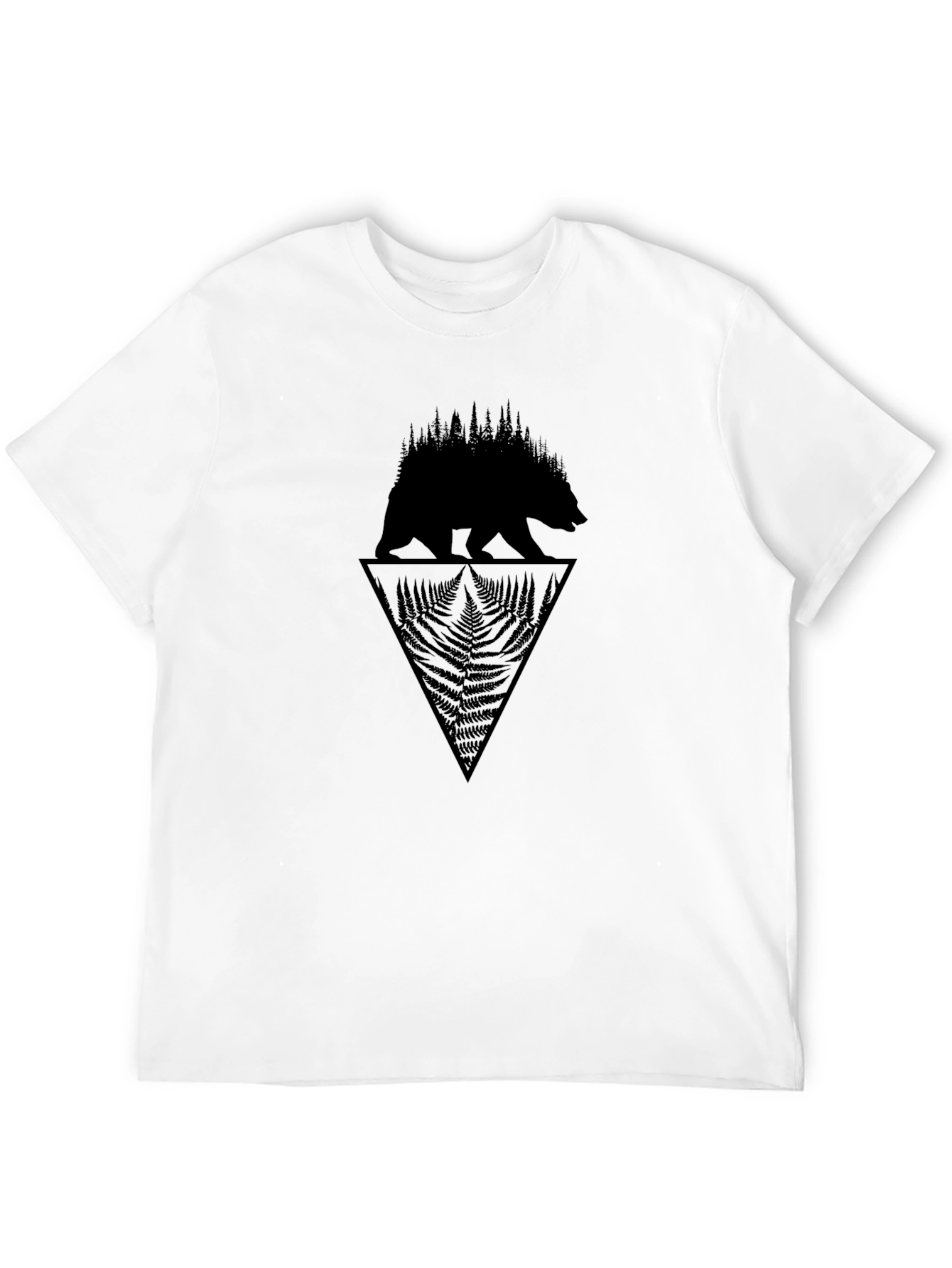 Bear & Forest Graphic Tee - Black T-Shirt