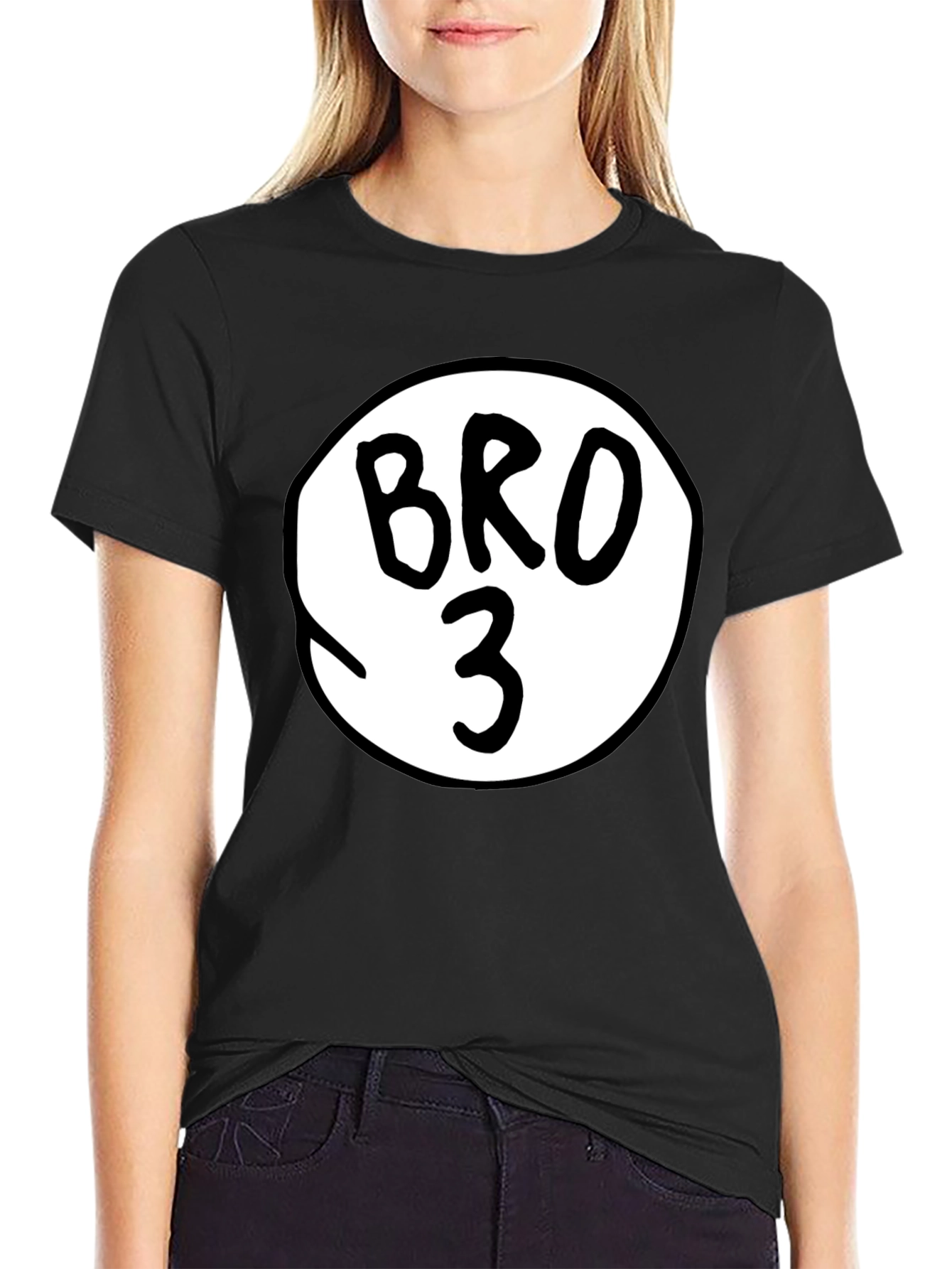 Mens Bro 3 Graphic T-Shirt - Black Cotton Tee