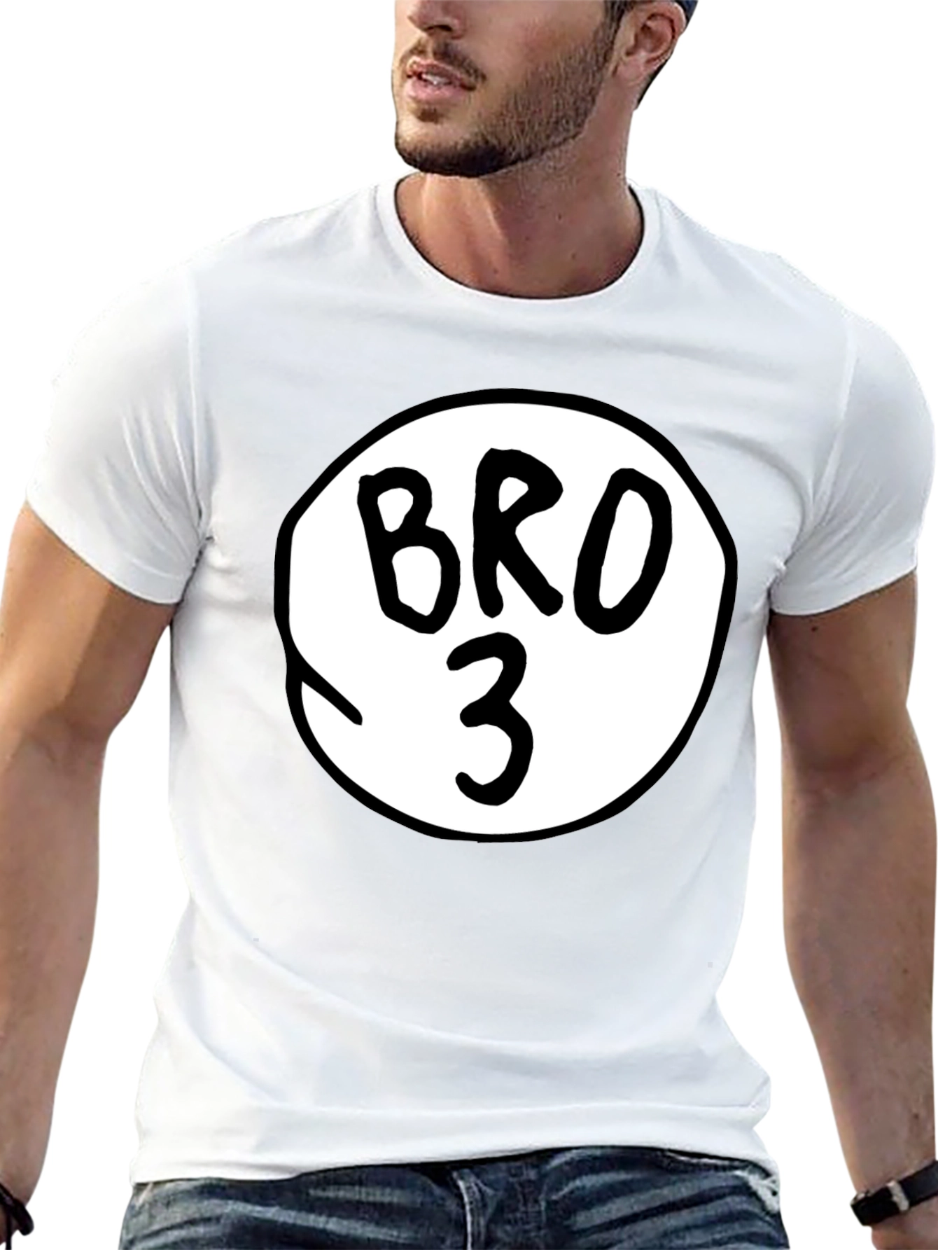 Mens Bro 3 Graphic T-Shirt - Black Cotton Tee